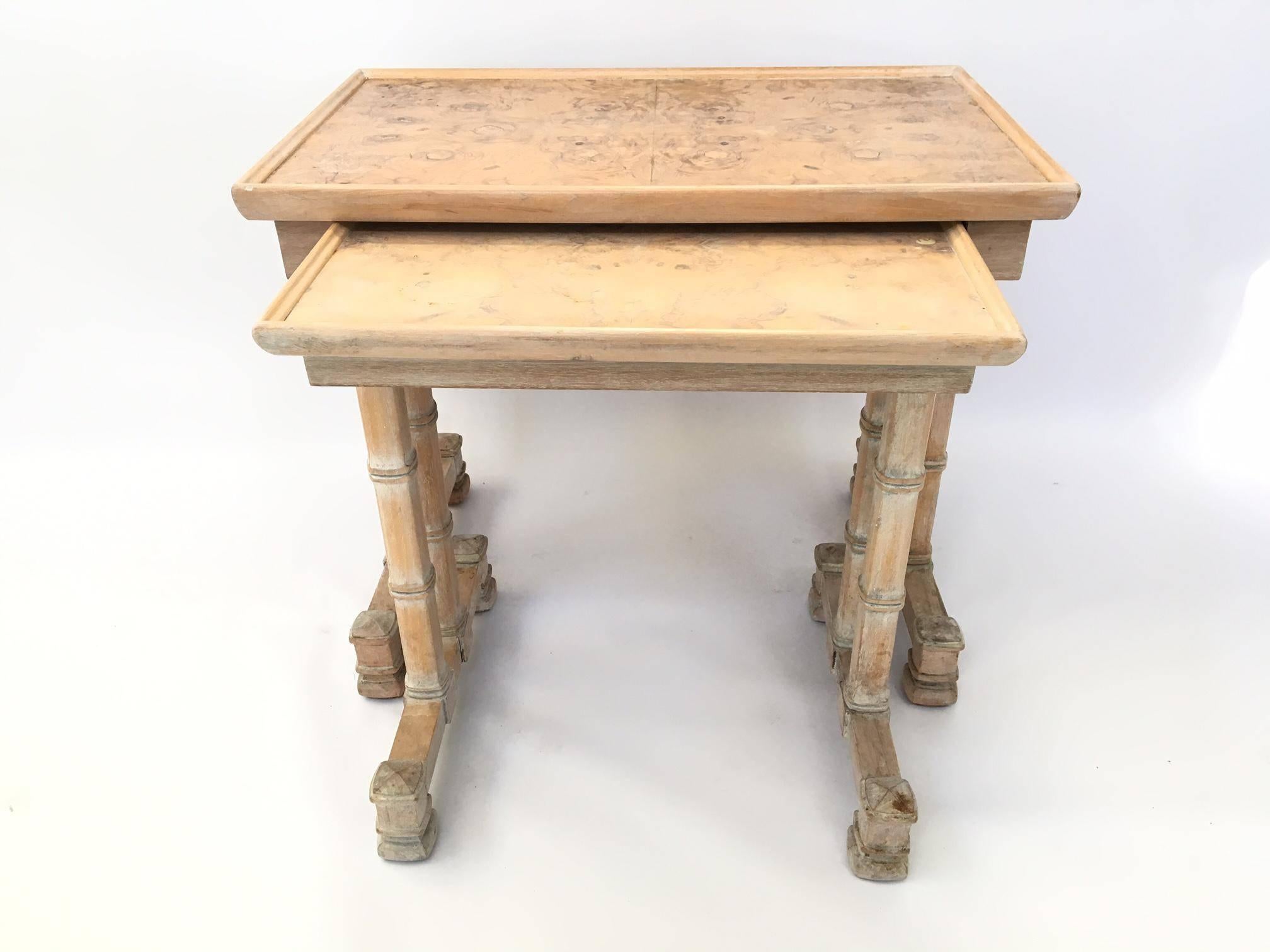 Late 20th Century Dorothy Draper Heritage Bamboo Nesting Side Tables For Sale