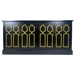 Dorothy Draper Hollywood Regency Espana credenza a quattro ante con piano in marmo