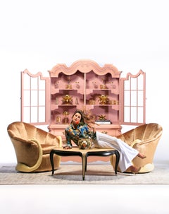 Dorothy Draper Lacquered Viennese China Cabinet for Henredon, circa 1963