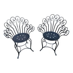 Dorothy Draper Outdoor Wrought Iron Garden Chairs