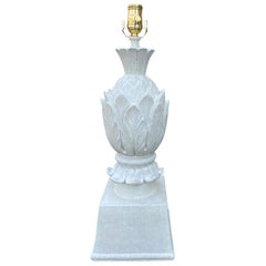 Dorothy Draper Style 20th Century Plaster Pineapple Lamp, Custom Finish