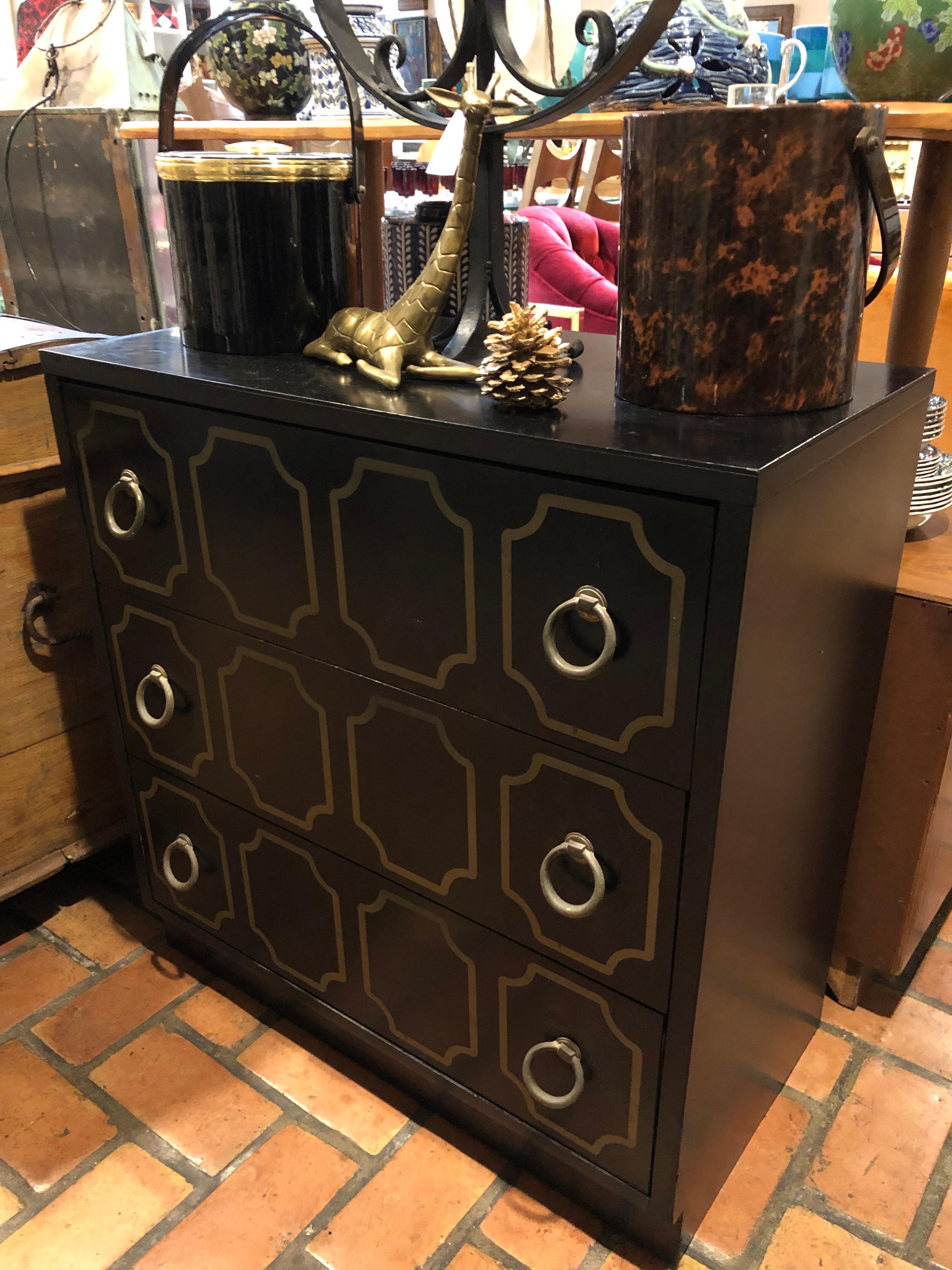 Metal Dorothy Draper Style Chest of Drawers