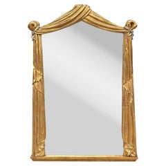 Dorothy Draper Stil Giltwood Drapery Spiegel