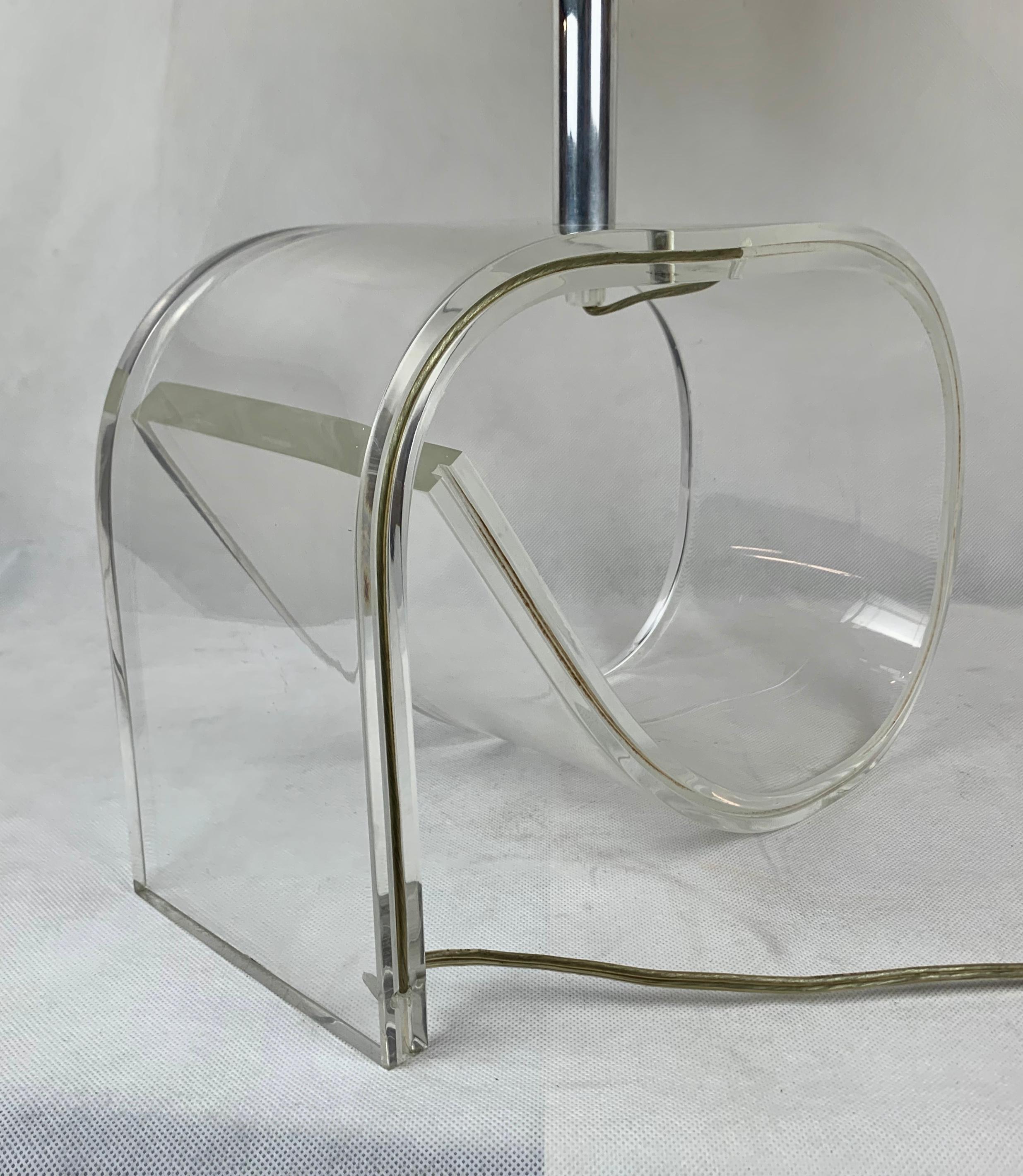 Hand-Crafted Lucite Lamp with Black Shade in the Style of Dorothy Draper-1960's 