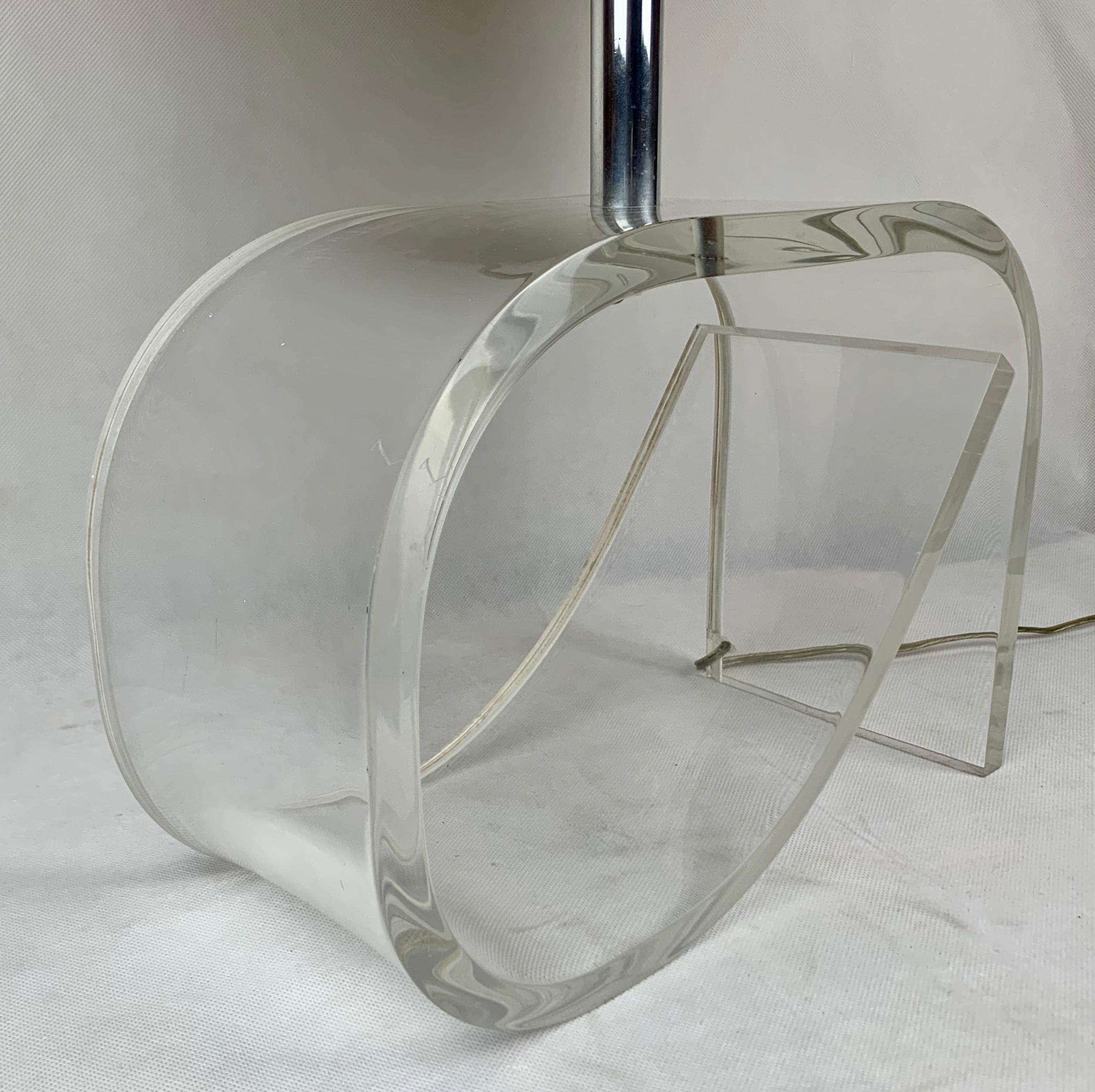 Lucite Lamp with Black Shade in the Style of Dorothy Draper-1960's  1