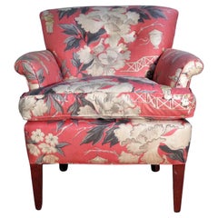  Original Chinoiserie Upholstered Lounge Chair, 1940's