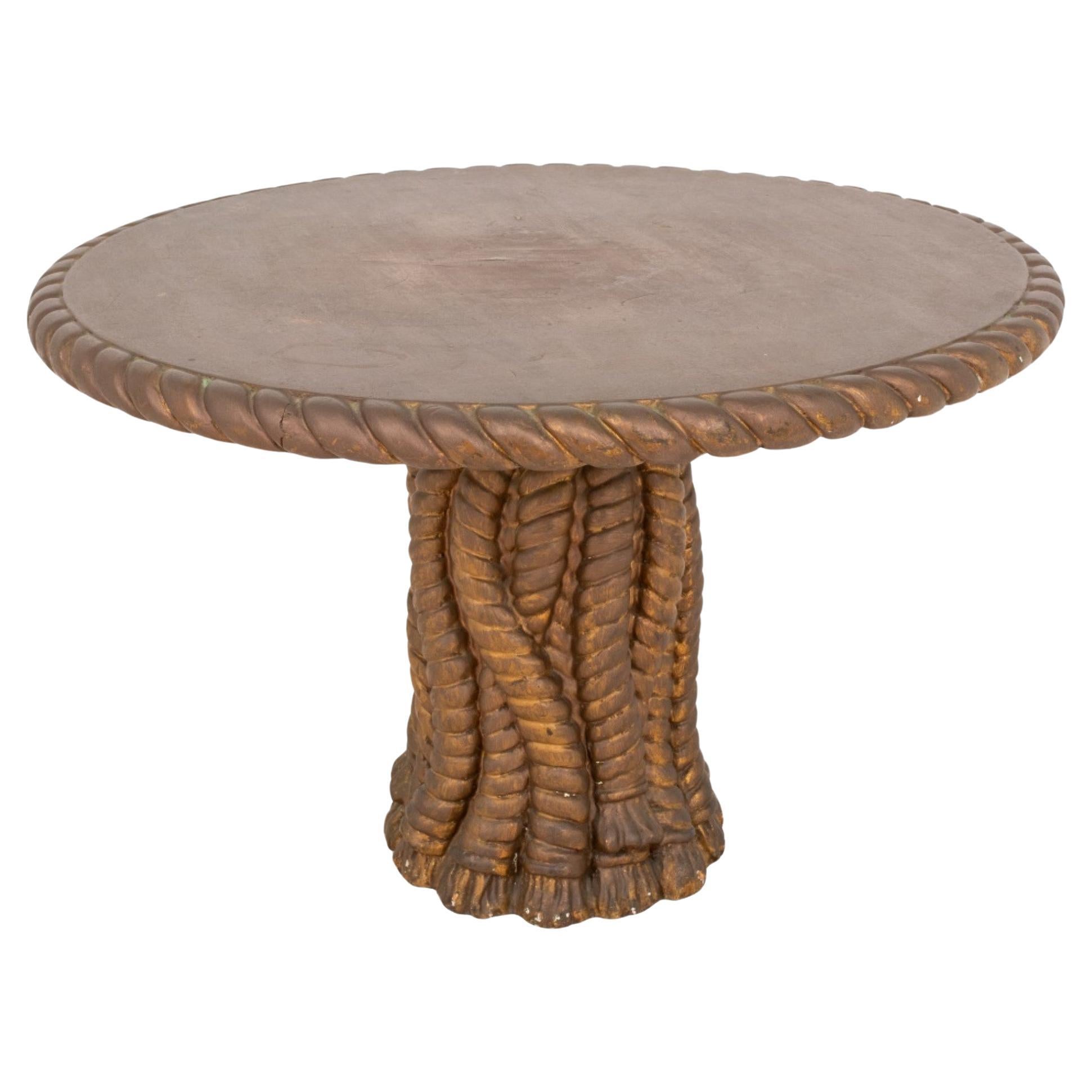 Dorothy Draper Style Rope and Tassel Table For Sale