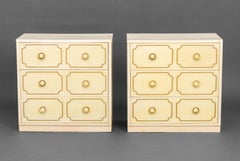 Dorothy Draper Style White Chests of Drawers, 2
