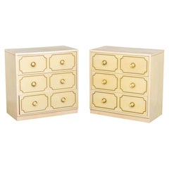 Dorothy Draper Style White Chests of Drawers, 2