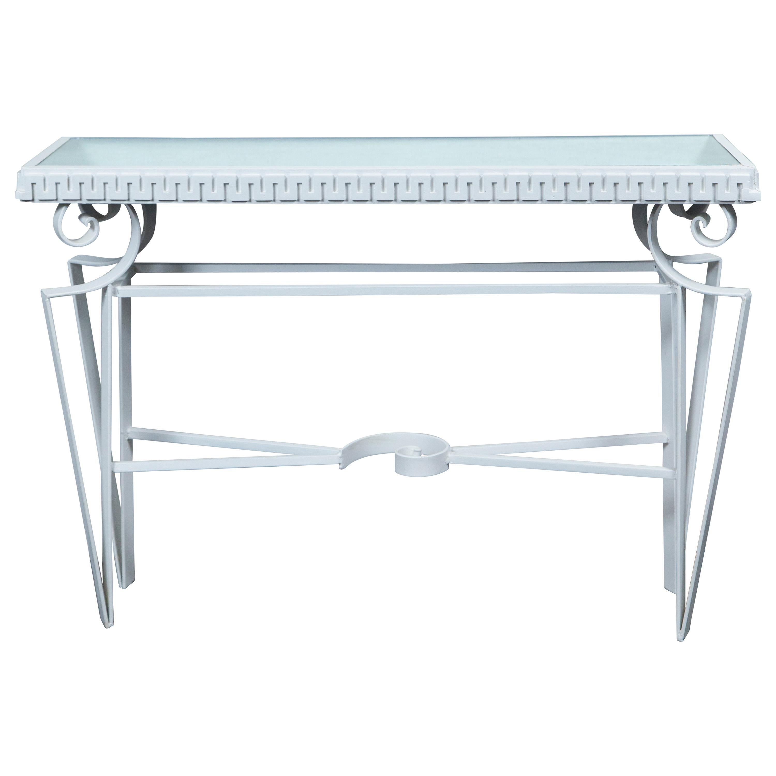 Dorothy Draper Style Wrought Iron Console