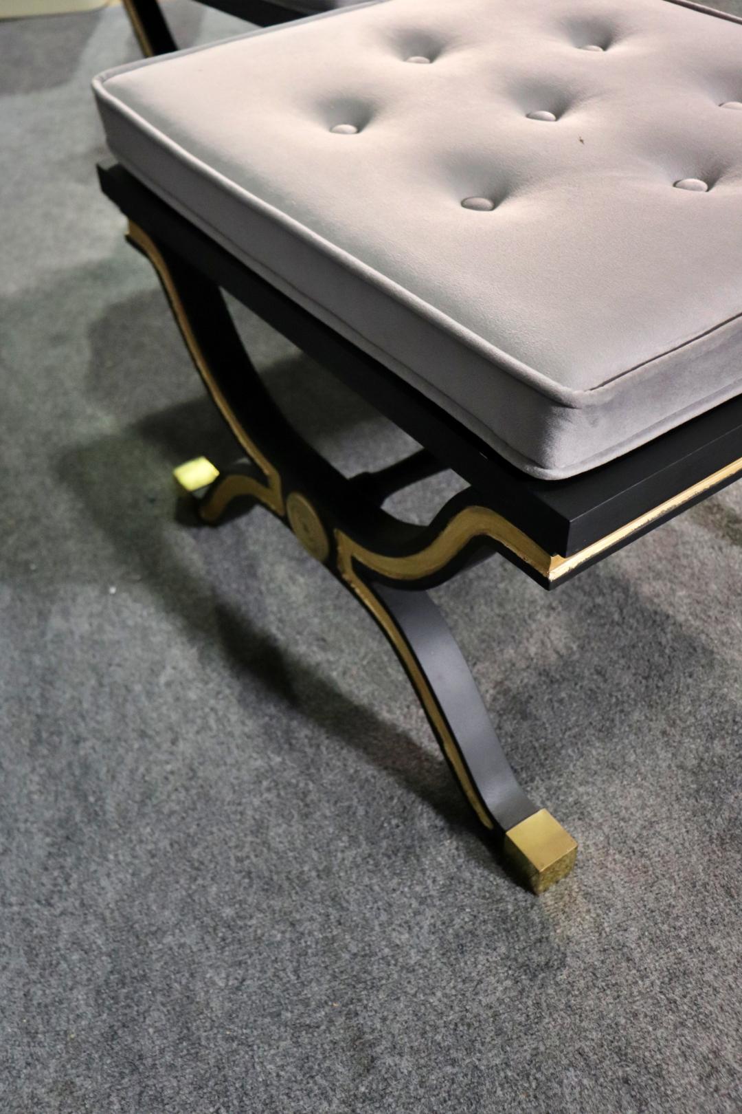 Métal Bancs-tabourets Dorothy Draper style X en vente