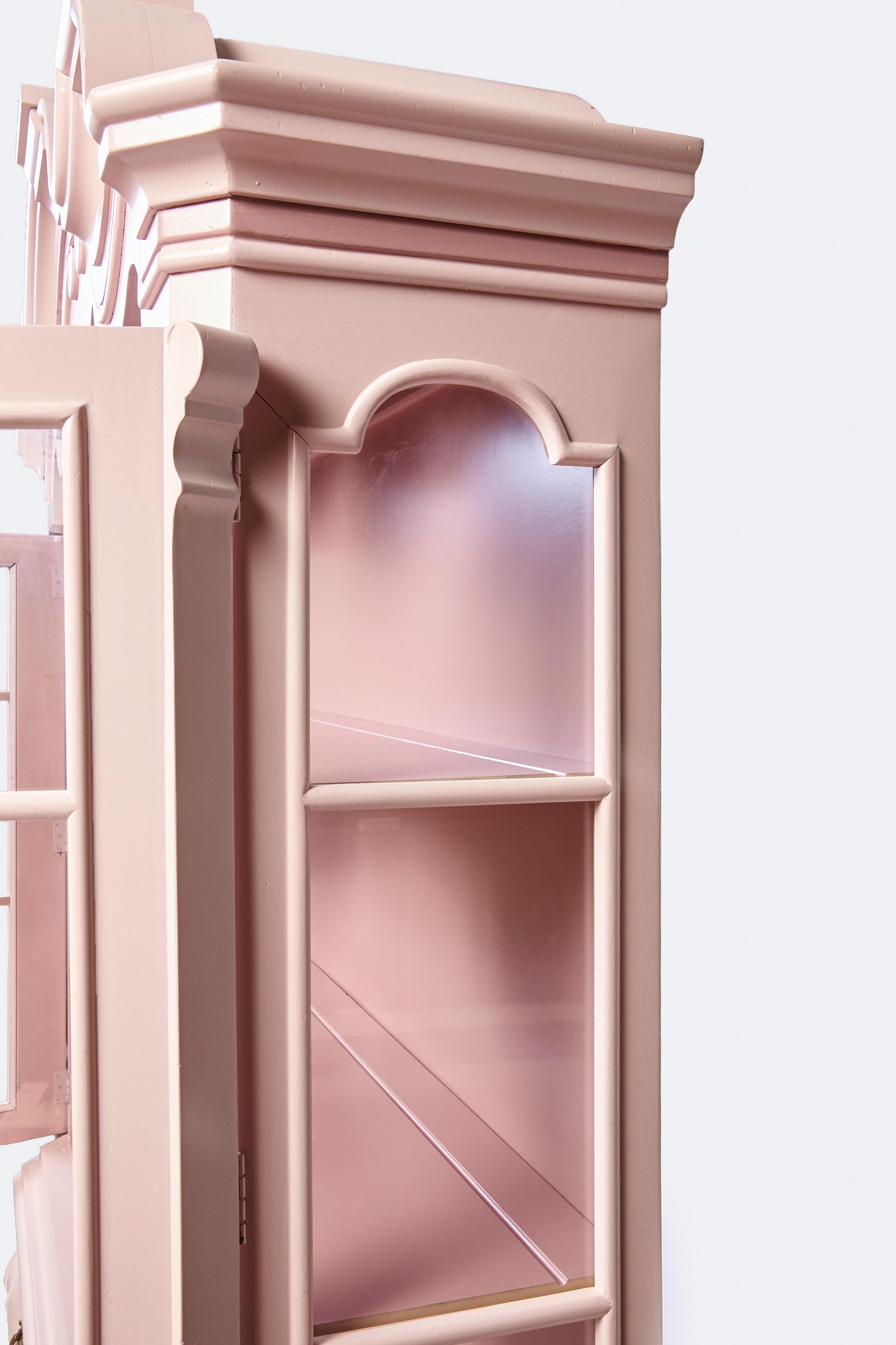pink display cabinet