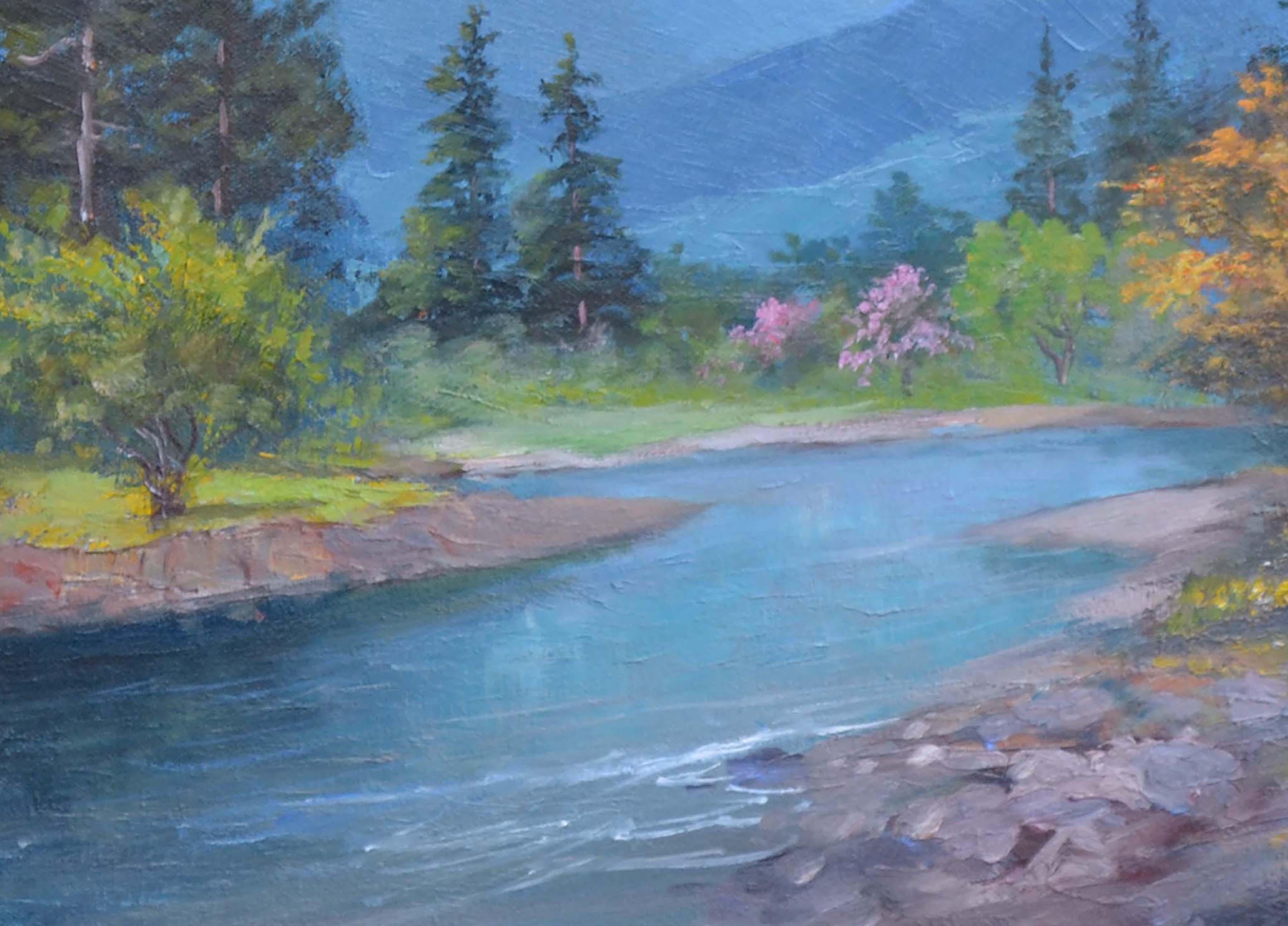 Yosemite Valley Landscape - American Impressionist Painting by Dorothy Dzigurski