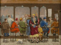 NYC Cafe WPA American Scene Social Realism Regionalism Modernism Woman Artist