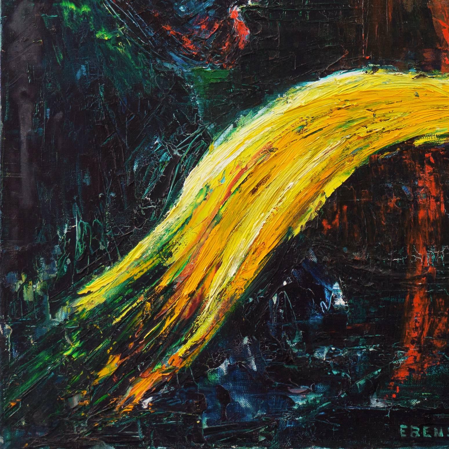« carnaval figures », huile exposée à New York, artiste femme du milieu du siècle dernier, théâtre en vente 1