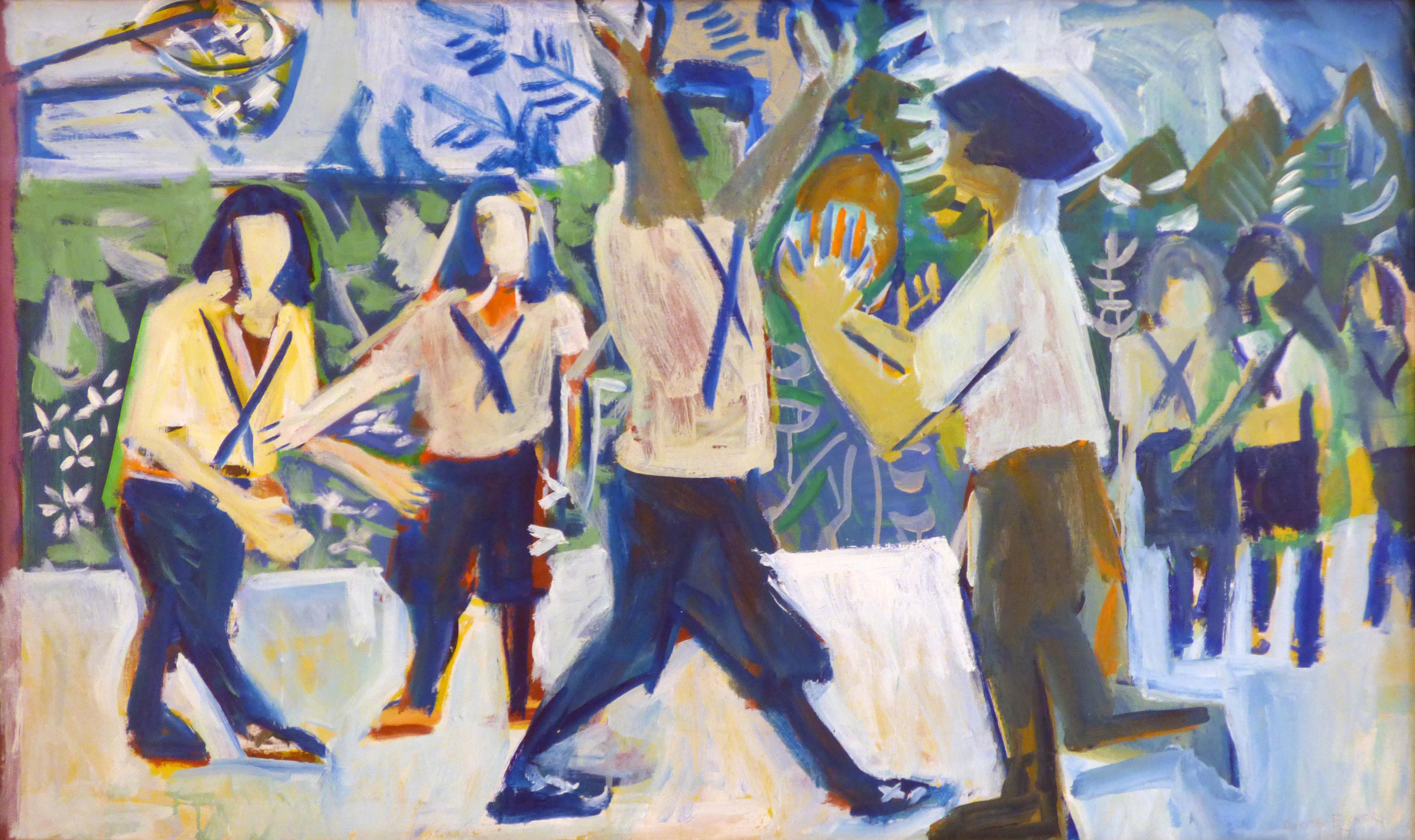 Dorothy Eisner Landscape Painting - Camp Basketball II