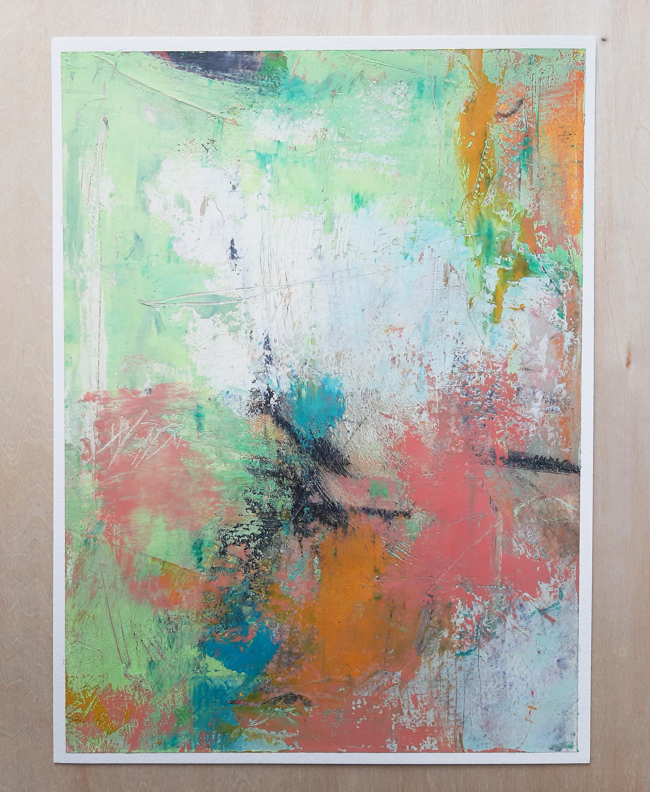Abstract 1, Abstract Oil Painting - Gray Abstract Painting by Dorothy Gaziano