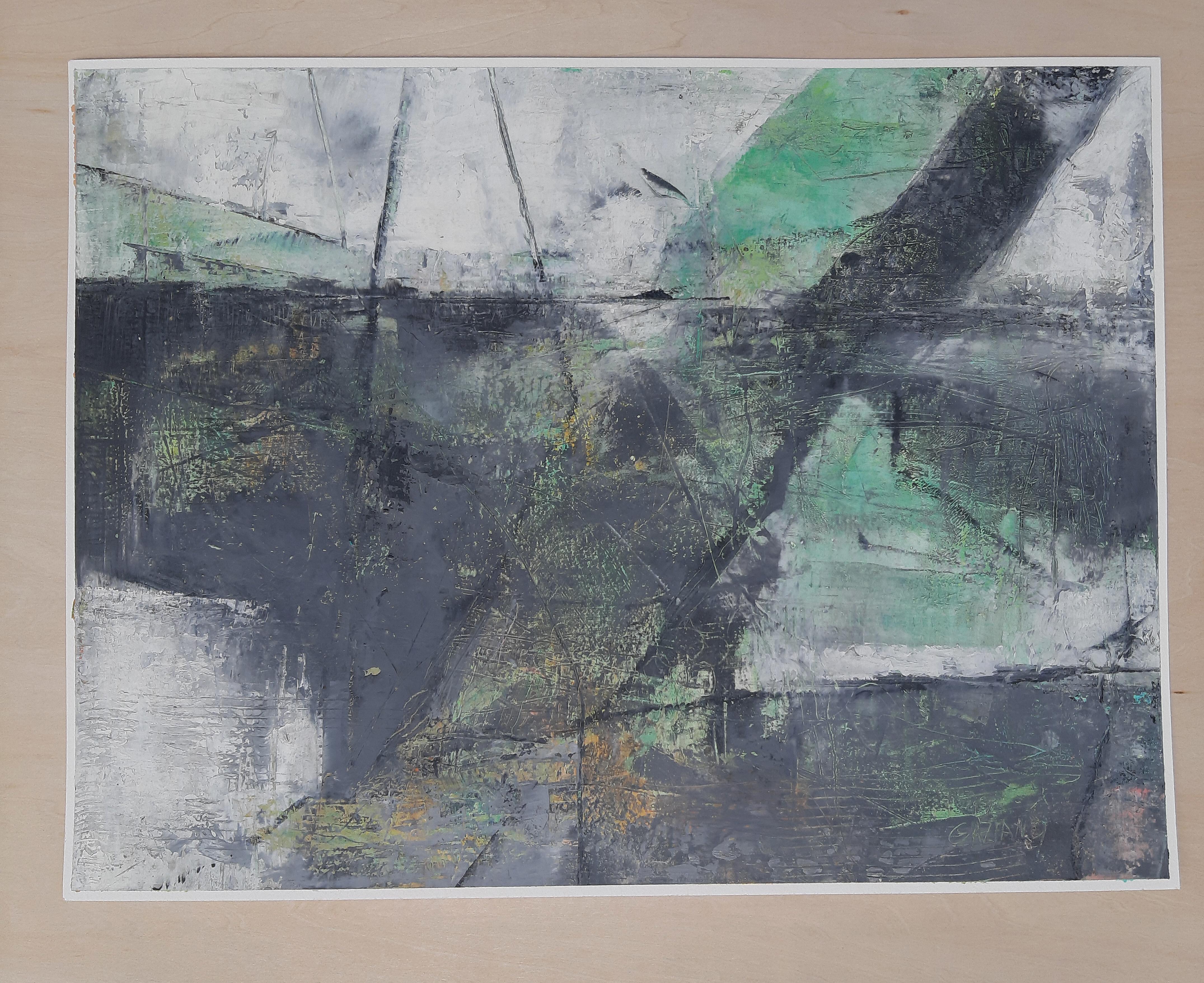 Abstrakt 3, Abstraktes Ölgemälde – Painting von Dorothy Gaziano