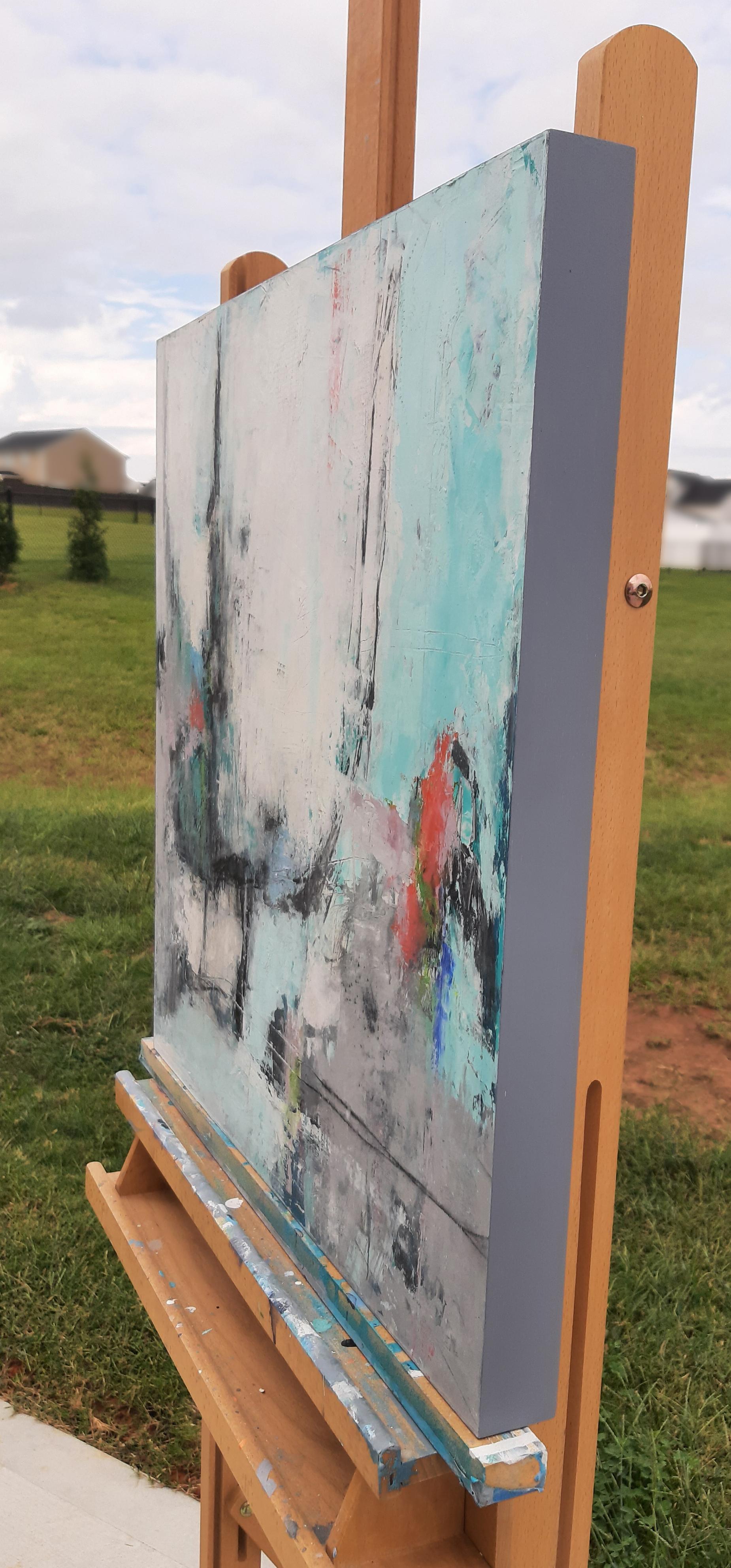Abstract 5, Abstract Oil Painting (Grau), Abstract Painting, von Dorothy Gaziano