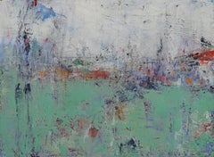 Abstract Landscape - Field of Green, Abstract Oil Painting