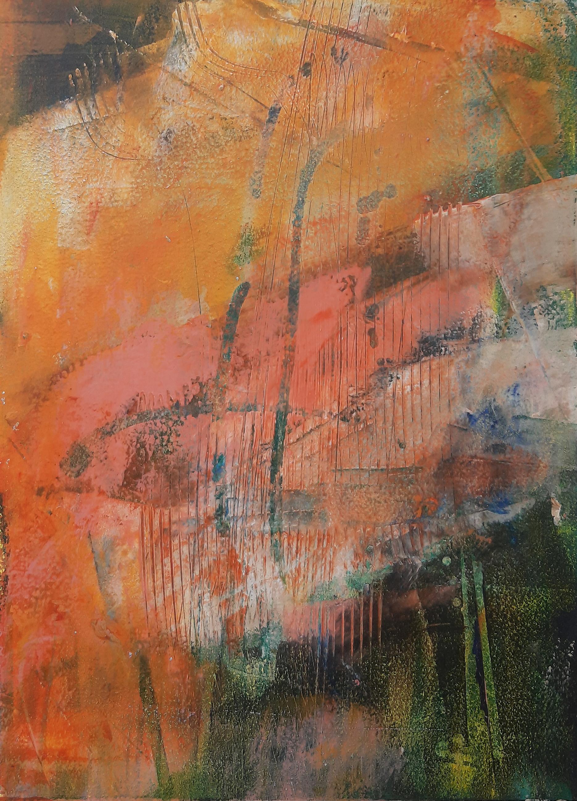 Dorothy Gaziano Abstract Painting - Autumn Beauty, Abstract Oil Painting