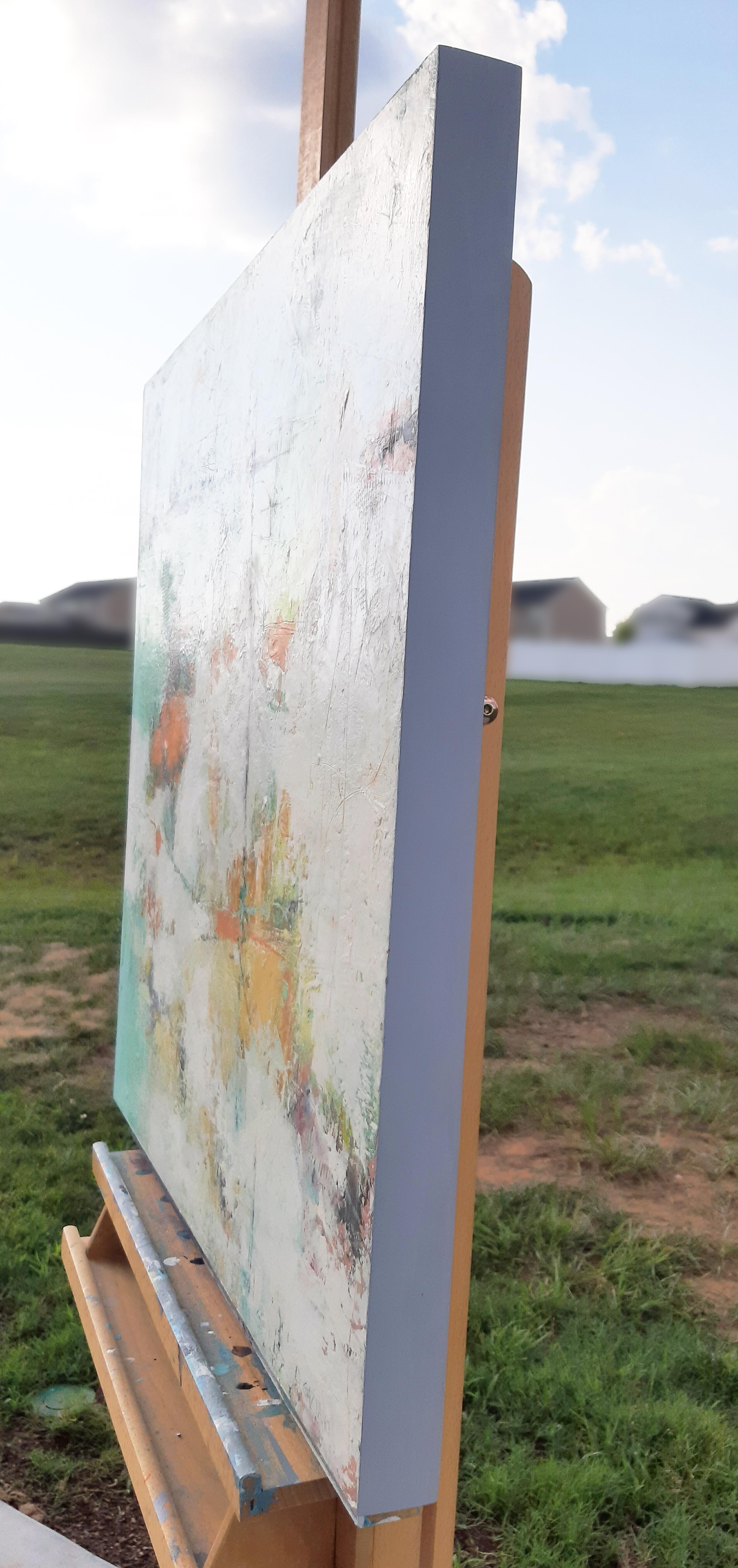 Couverture nuageuse sur une journée autrement ensoleillée, peinture à l'huile abstraite - Painting de Dorothy Gaziano