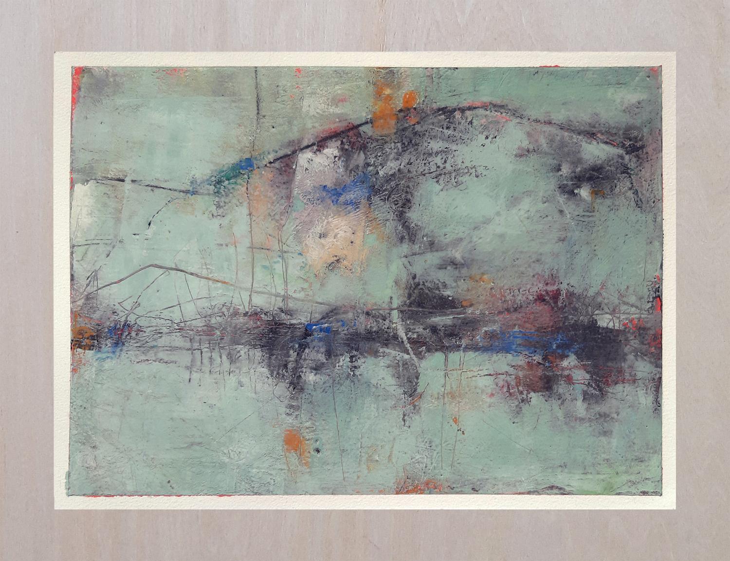 Distant Hills, Abstraktes Ölgemälde – Painting von Dorothy Gaziano