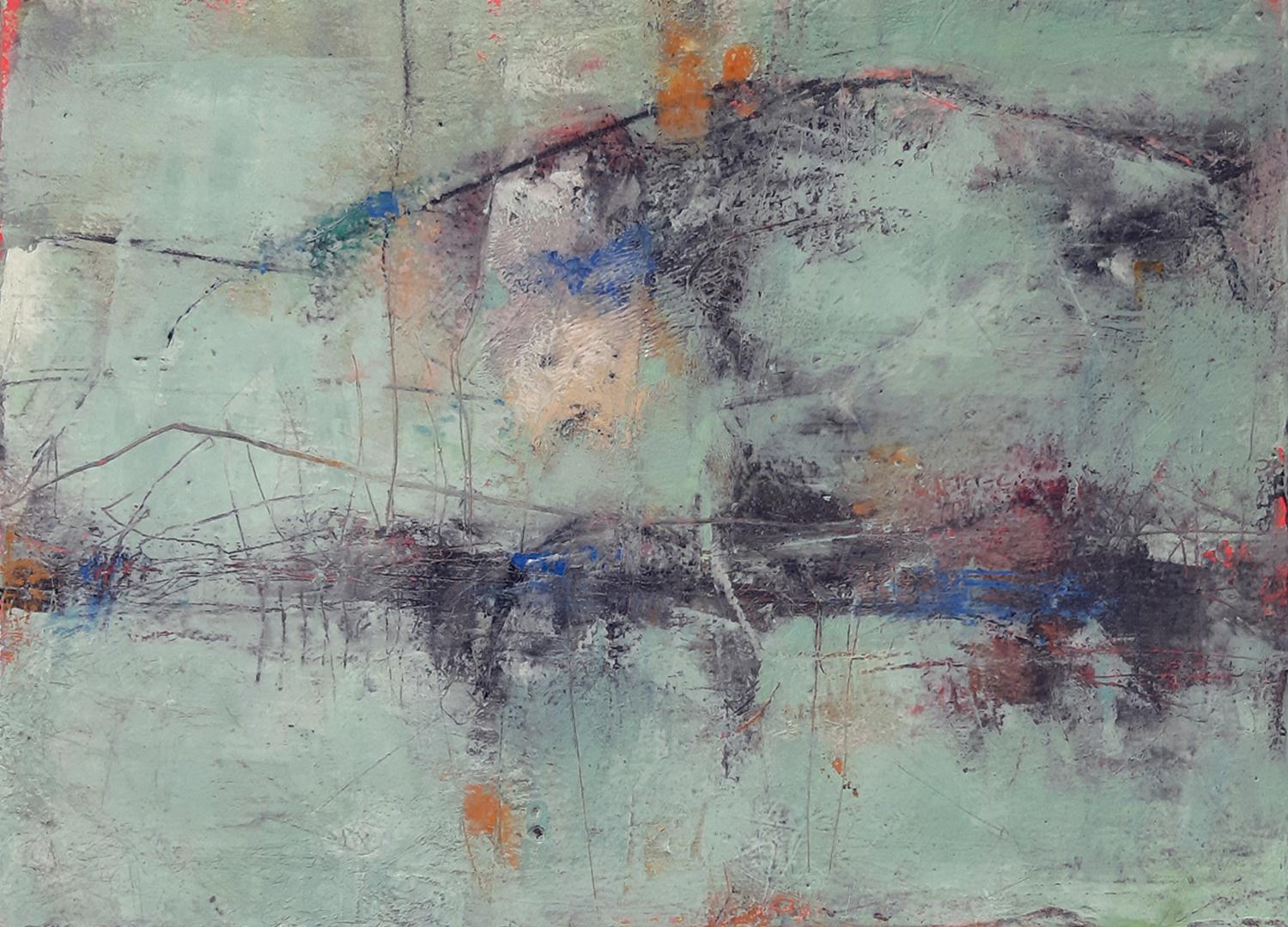 Dorothy Gaziano Abstract Painting – Distant Hills, Abstraktes Ölgemälde