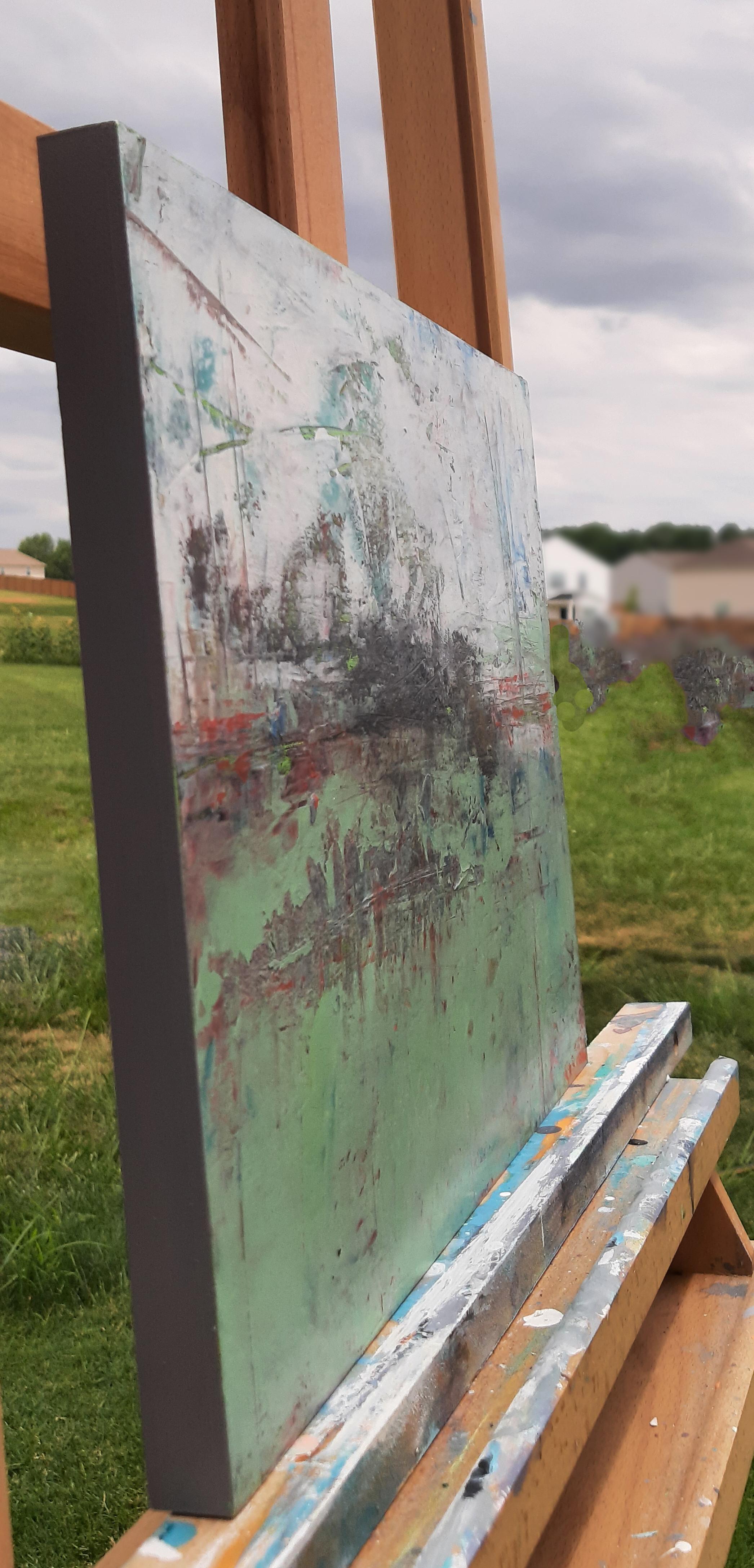 In the Distance, Abstraktes Ölgemälde – Painting von Dorothy Gaziano