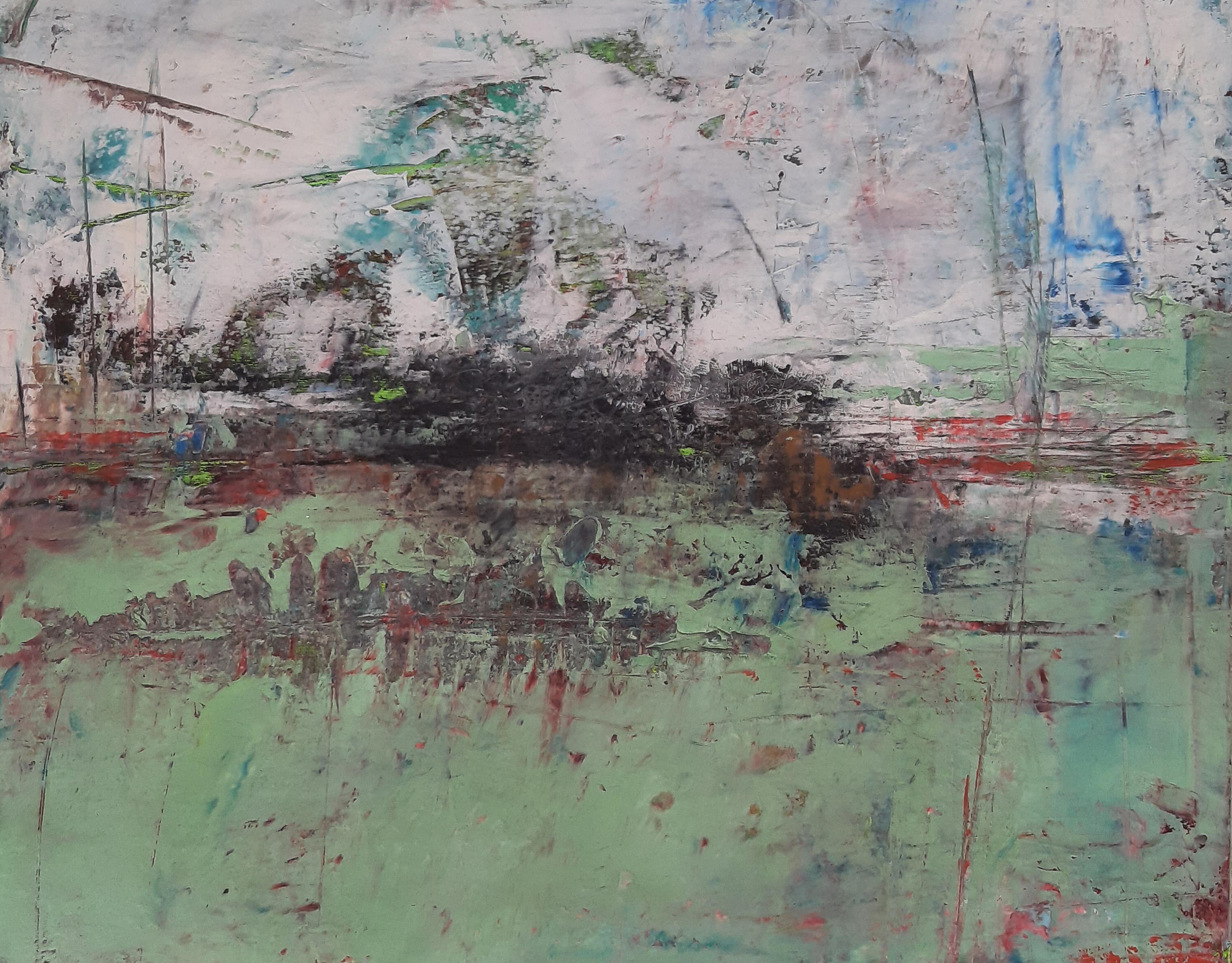 Dorothy Gaziano Abstract Painting – In the Distance, Abstraktes Ölgemälde