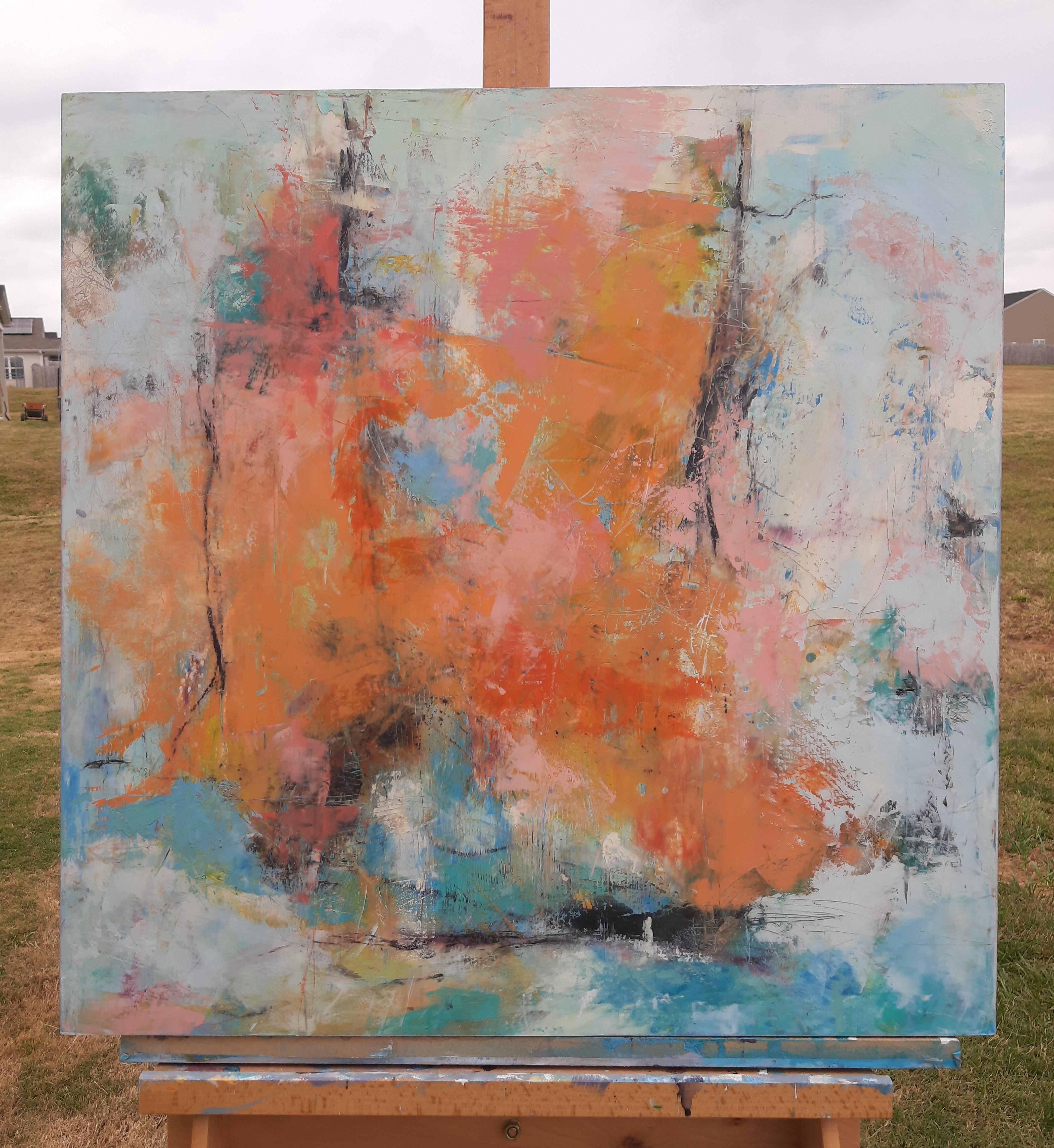 Lets Dance, pittura ad olio astratta - Painting Astratto di Dorothy Gaziano