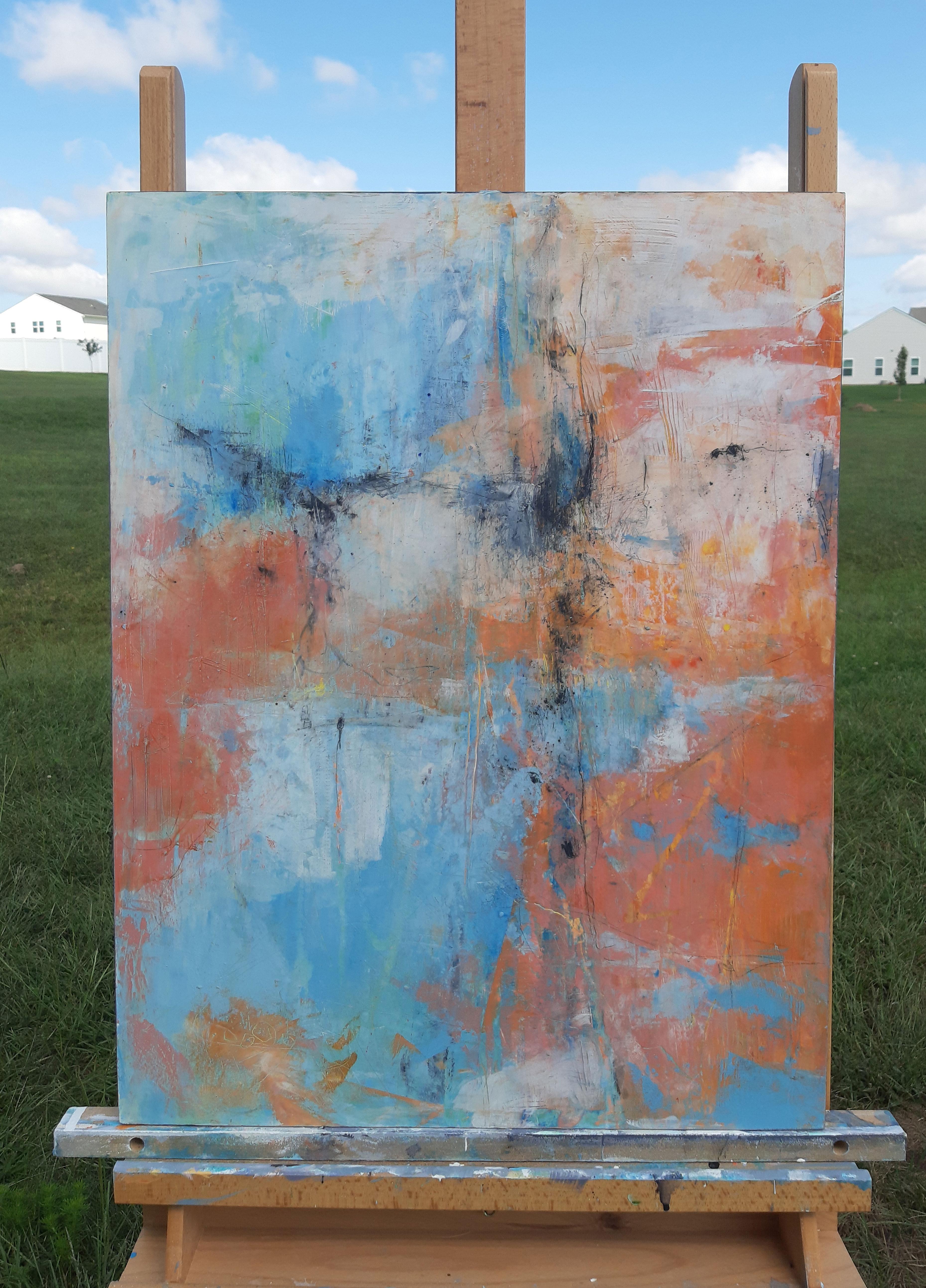 Sherbet with a Twist, pittura ad olio astratta - Painting Astratto di Dorothy Gaziano