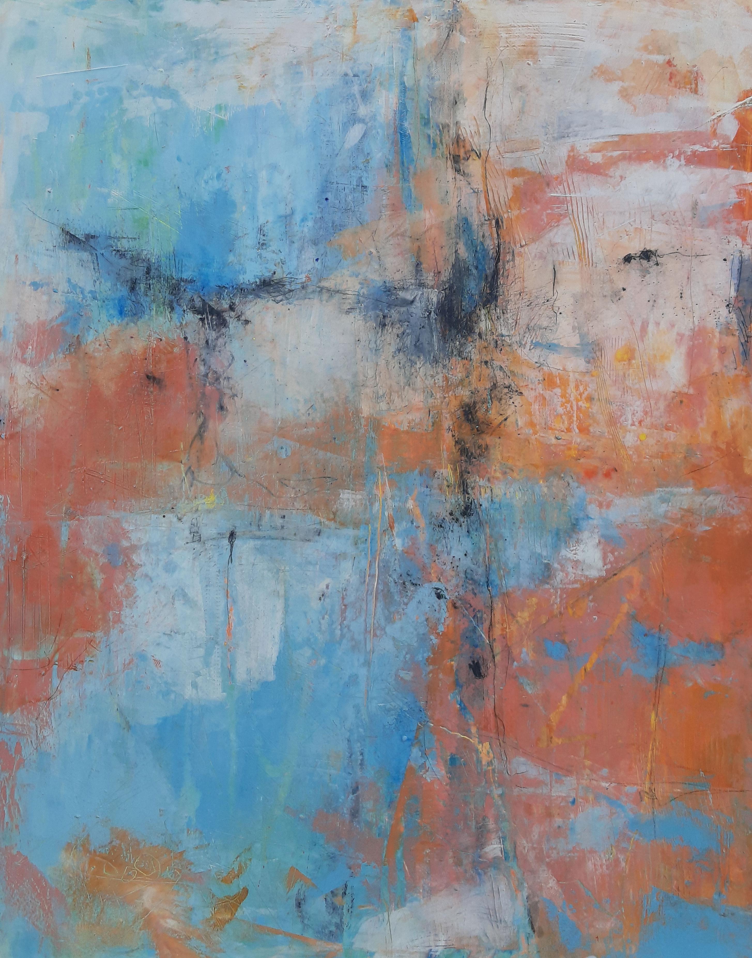 Abstract Painting di Dorothy Gaziano - Sherbet with a Twist, pittura ad olio astratta