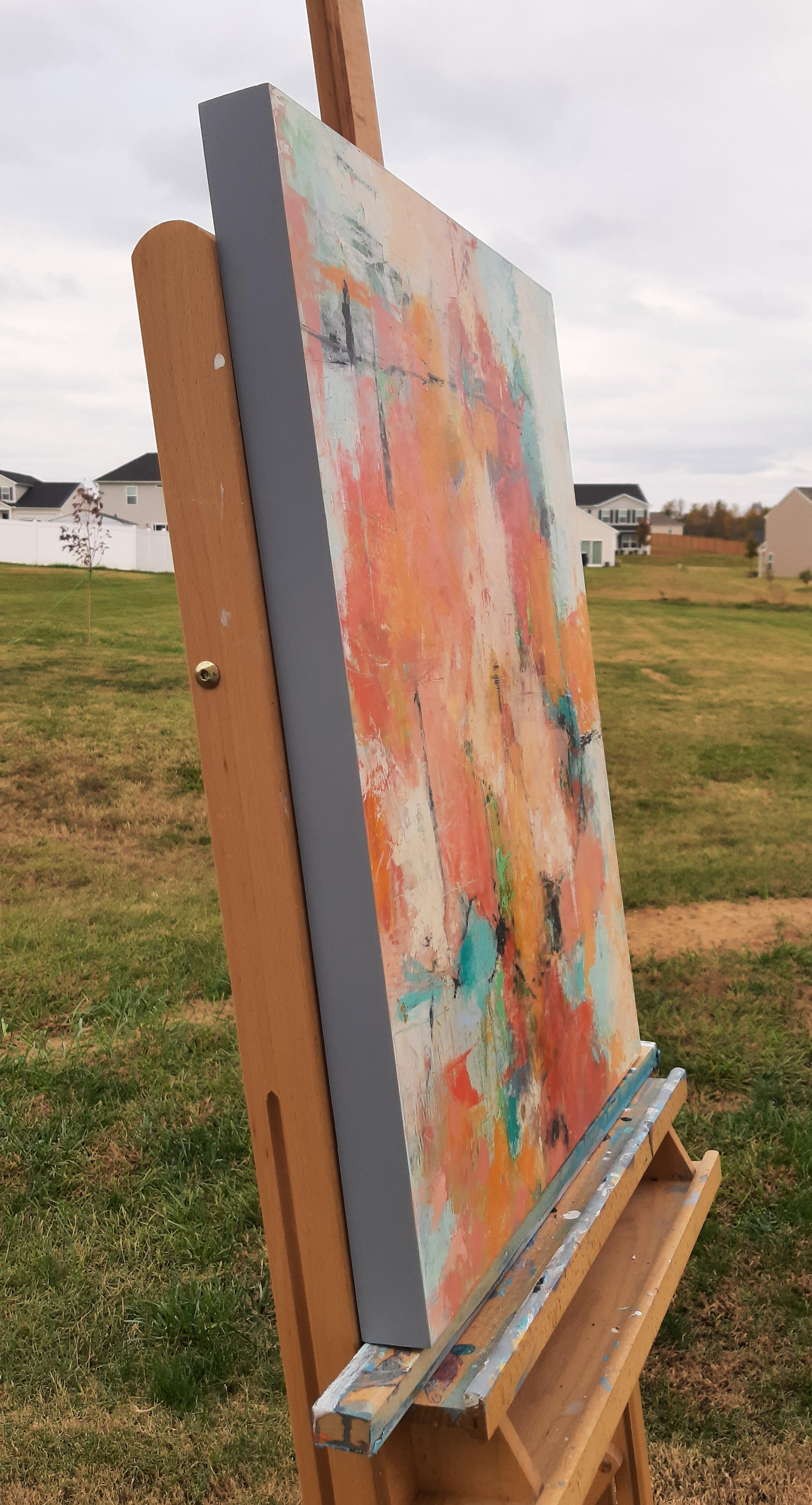 Sorriso, pittura ad olio astratta - Painting di Dorothy Gaziano