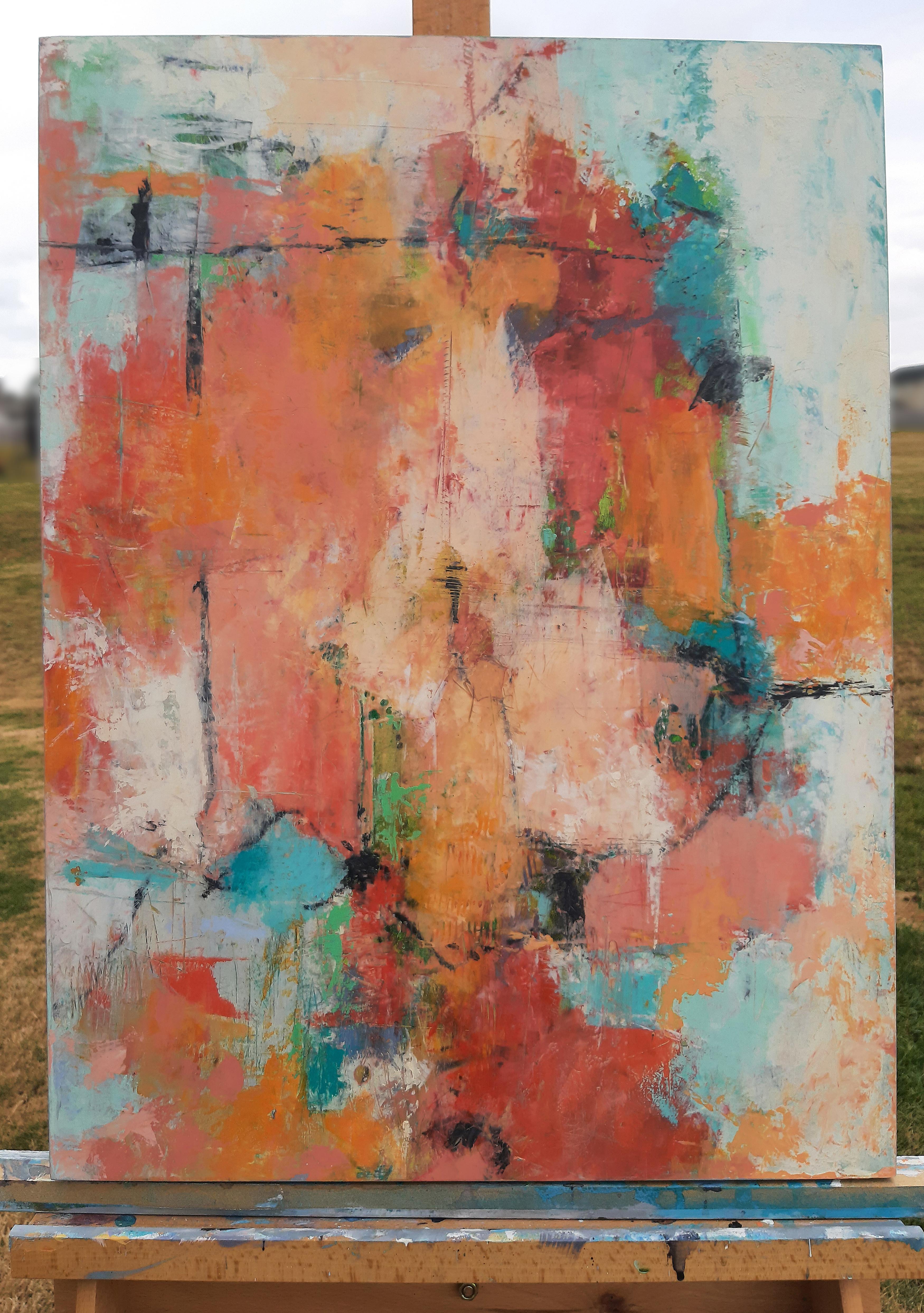 Sorriso, pittura ad olio astratta - Painting Astratto di Dorothy Gaziano