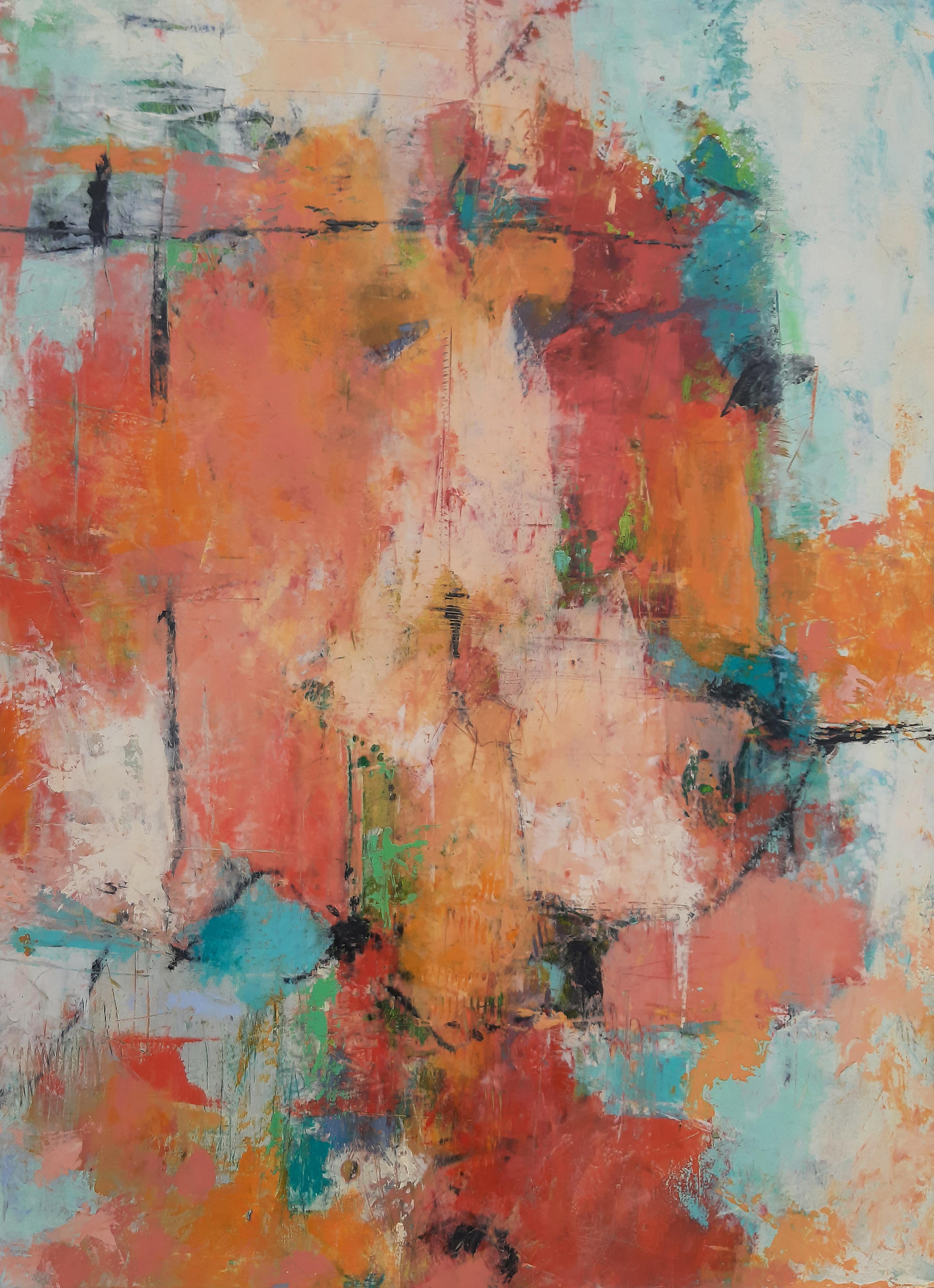 Abstract Painting di Dorothy Gaziano - Sorriso, pittura ad olio astratta