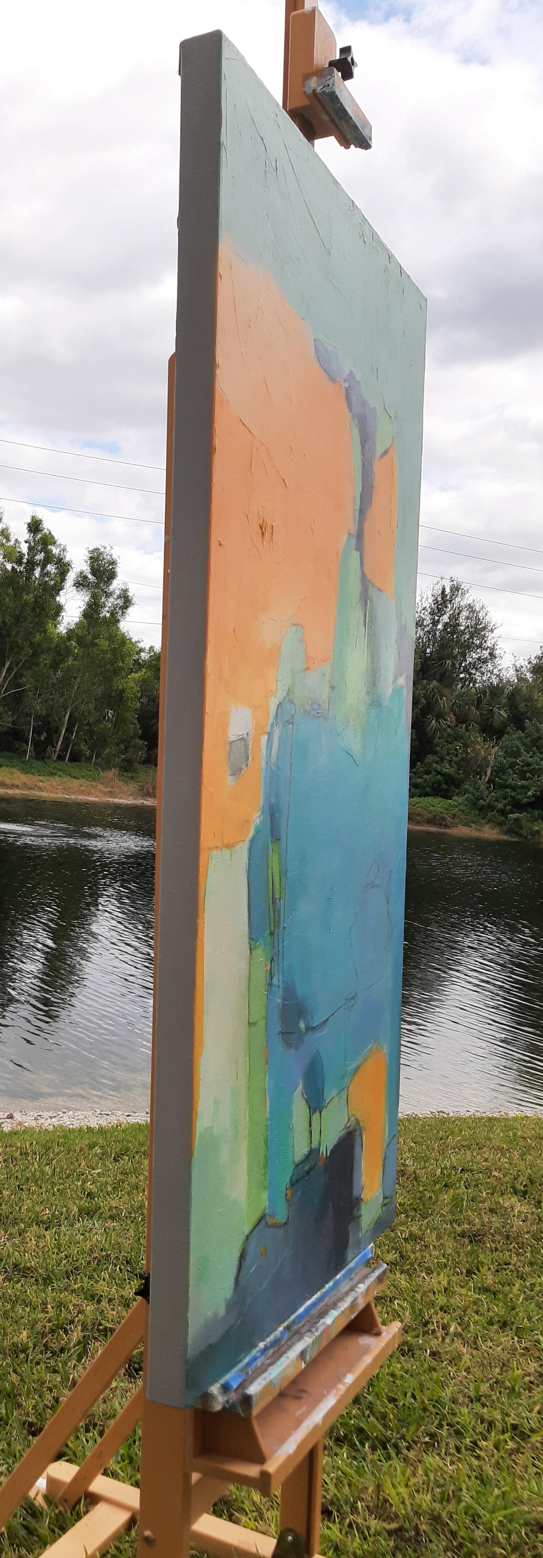 Umgeben von Freunden, Abstraktes Gemälde – Painting von Dorothy Gaziano
