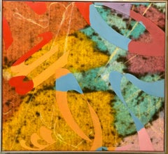 Colorful SYMBOLS & SOUNDS Abstract Expressionist Mixed Media Painting