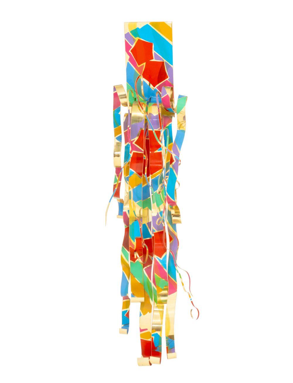 Dorothy Gillespie Abstract Sculpture - "Royal Color and Shadow A and B" Enameled Metal Sculpture, 2000