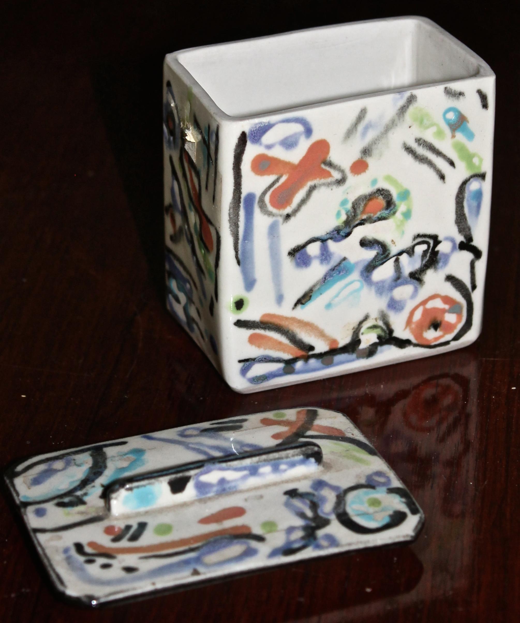 Post-Modern Dorothy Hafner Rare Prototype Box Uniquely Hand Painted For Sale