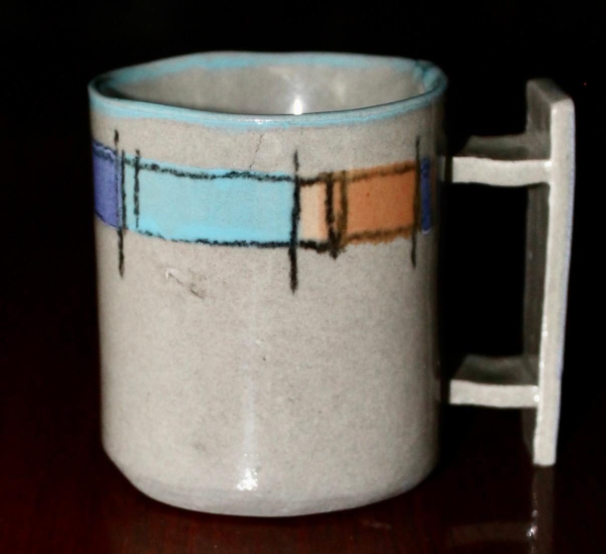 Post-Modern Dorothy Hafner: Six Hand-Crafted Mugs For Sale