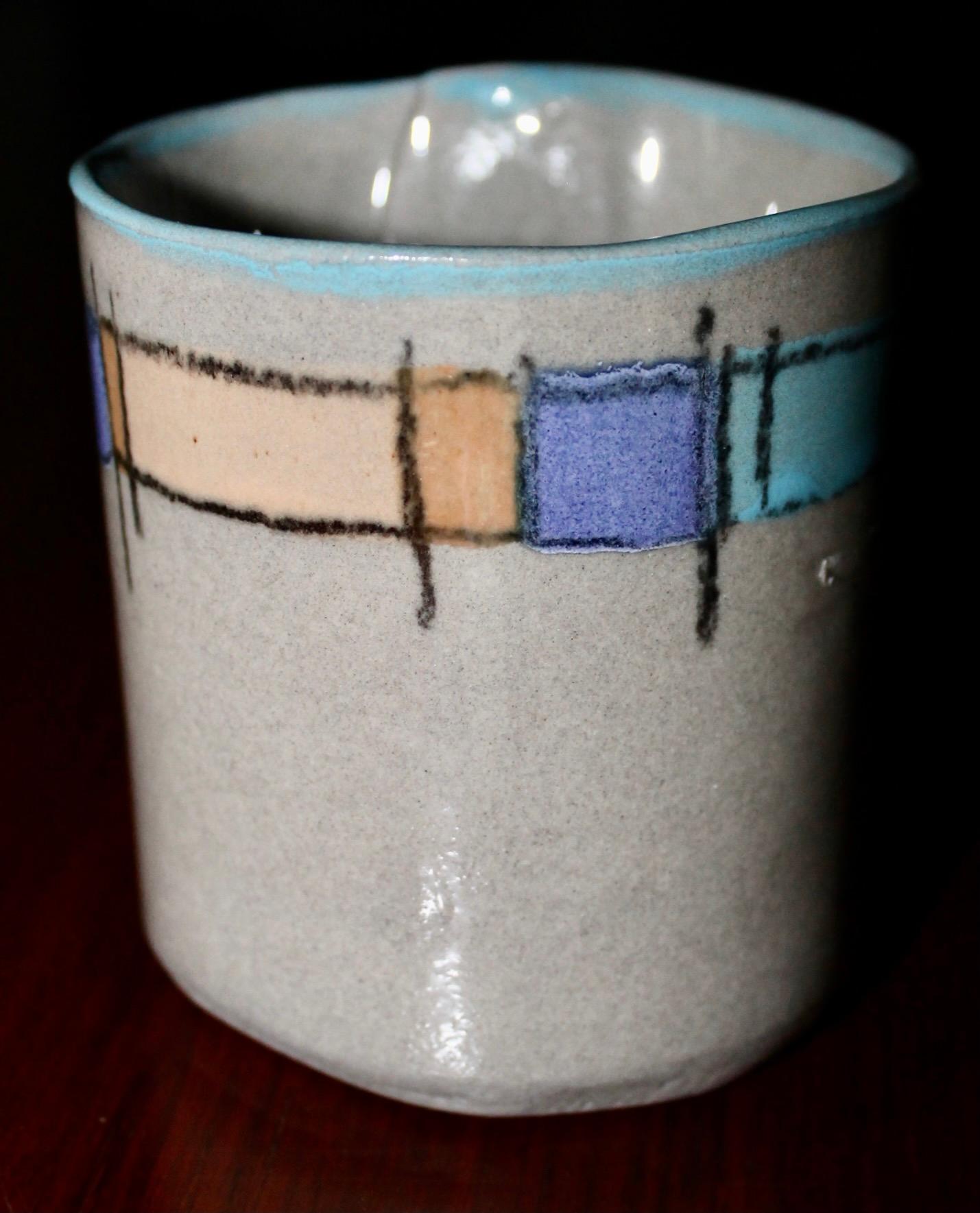 Ceramic Dorothy Hafner: Six Hand-Crafted Mugs For Sale