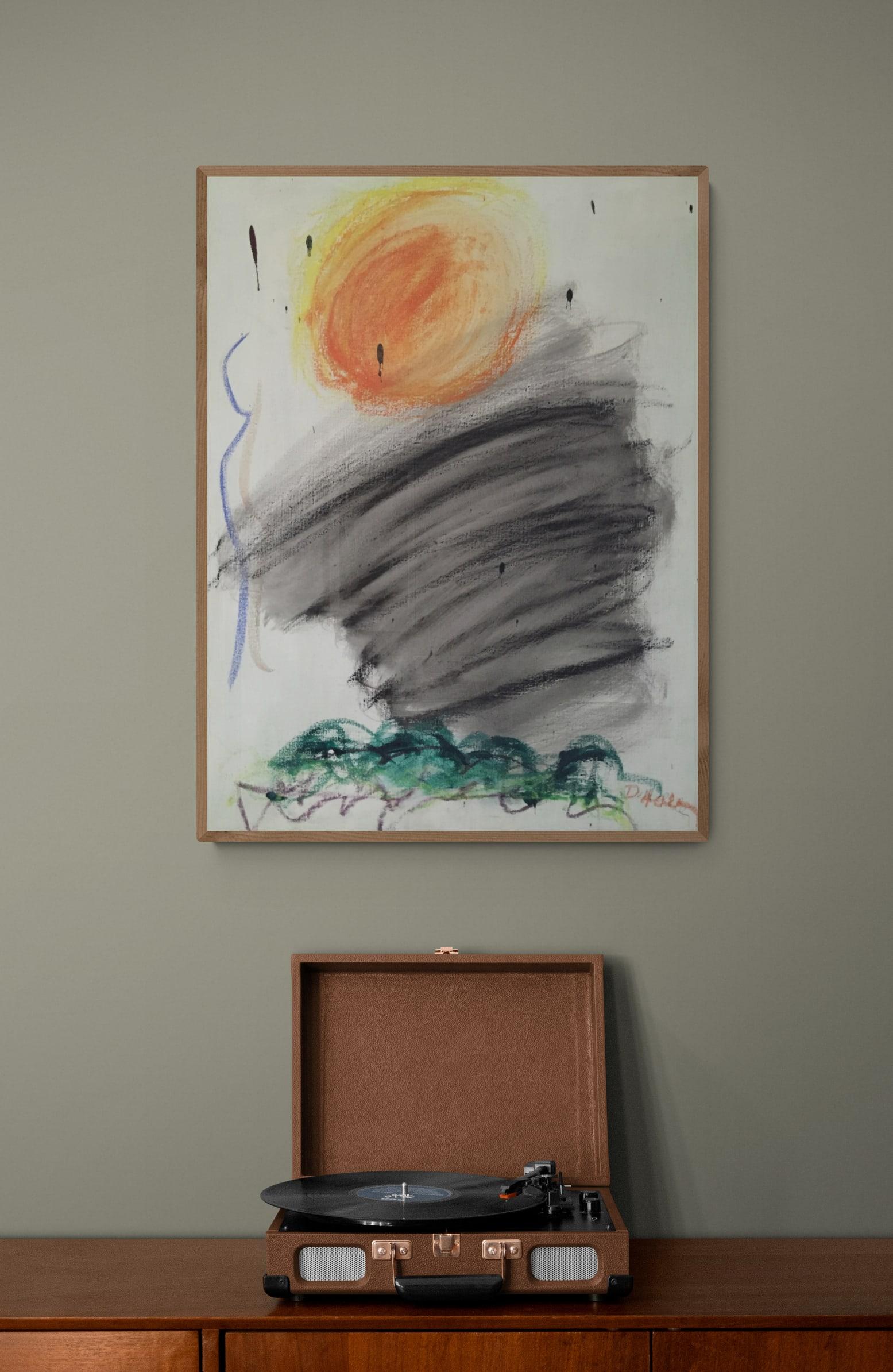Peinture à l'huile expressionniste abstraite « Little Sun » de 1962 en vente 5