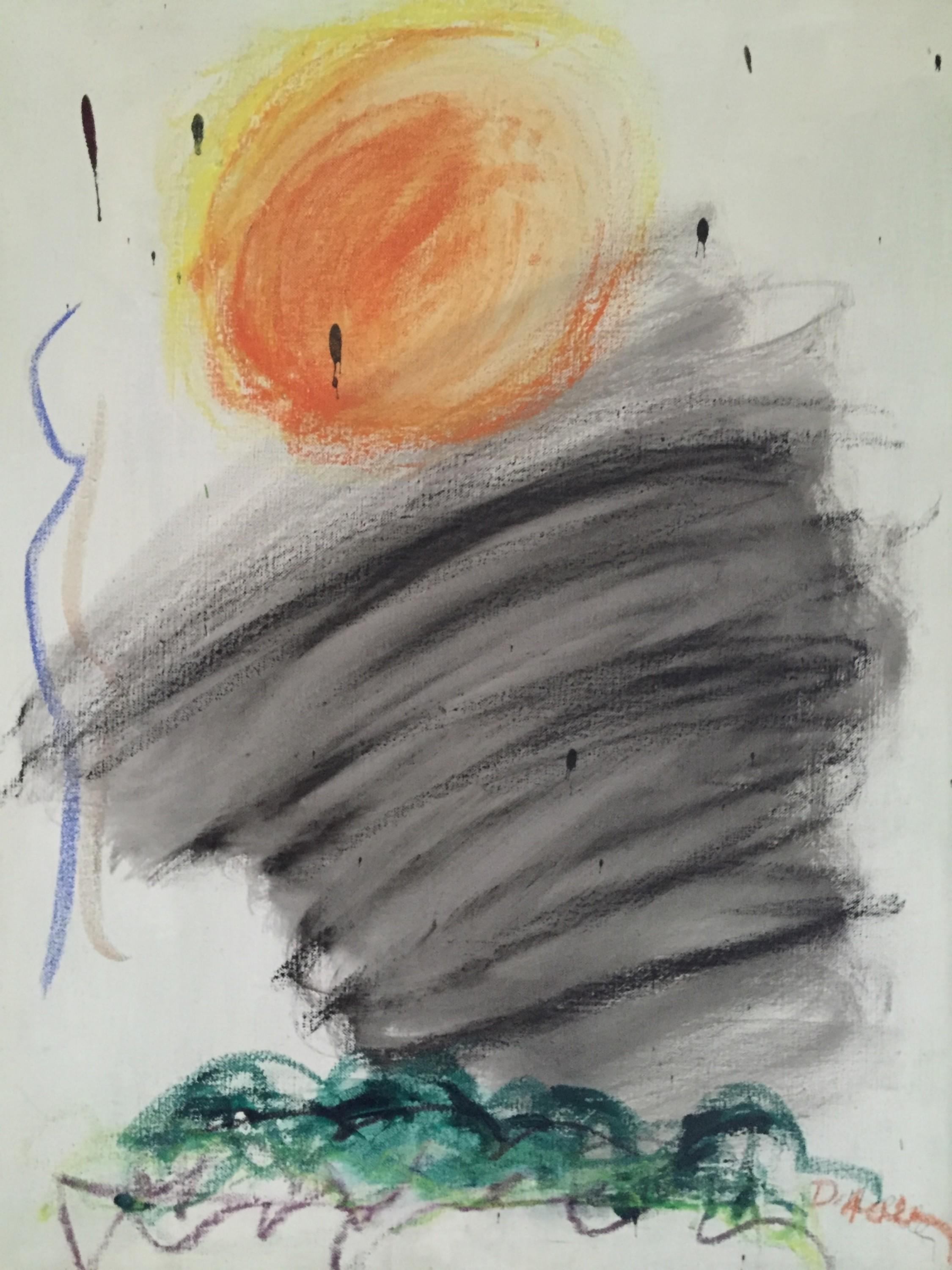 Peinture à l'huile expressionniste abstraite « Little Sun » de 1962 - Painting de Dorothy Heller