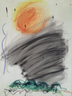 1962 Abstract Expressionist Oil Painting "Little Sun"