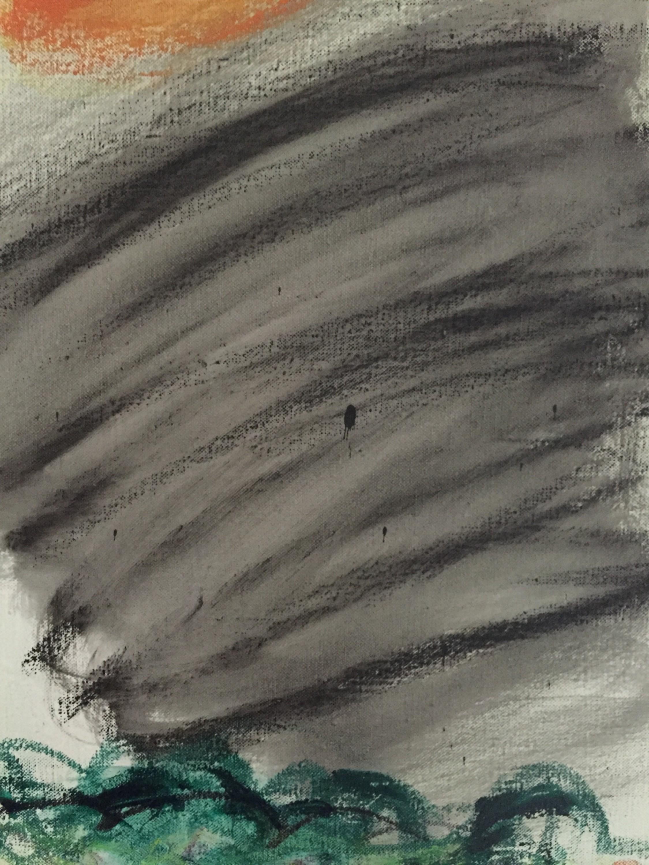 Peinture à l'huile expressionniste abstraite « Little Sun » de 1962 en vente 1