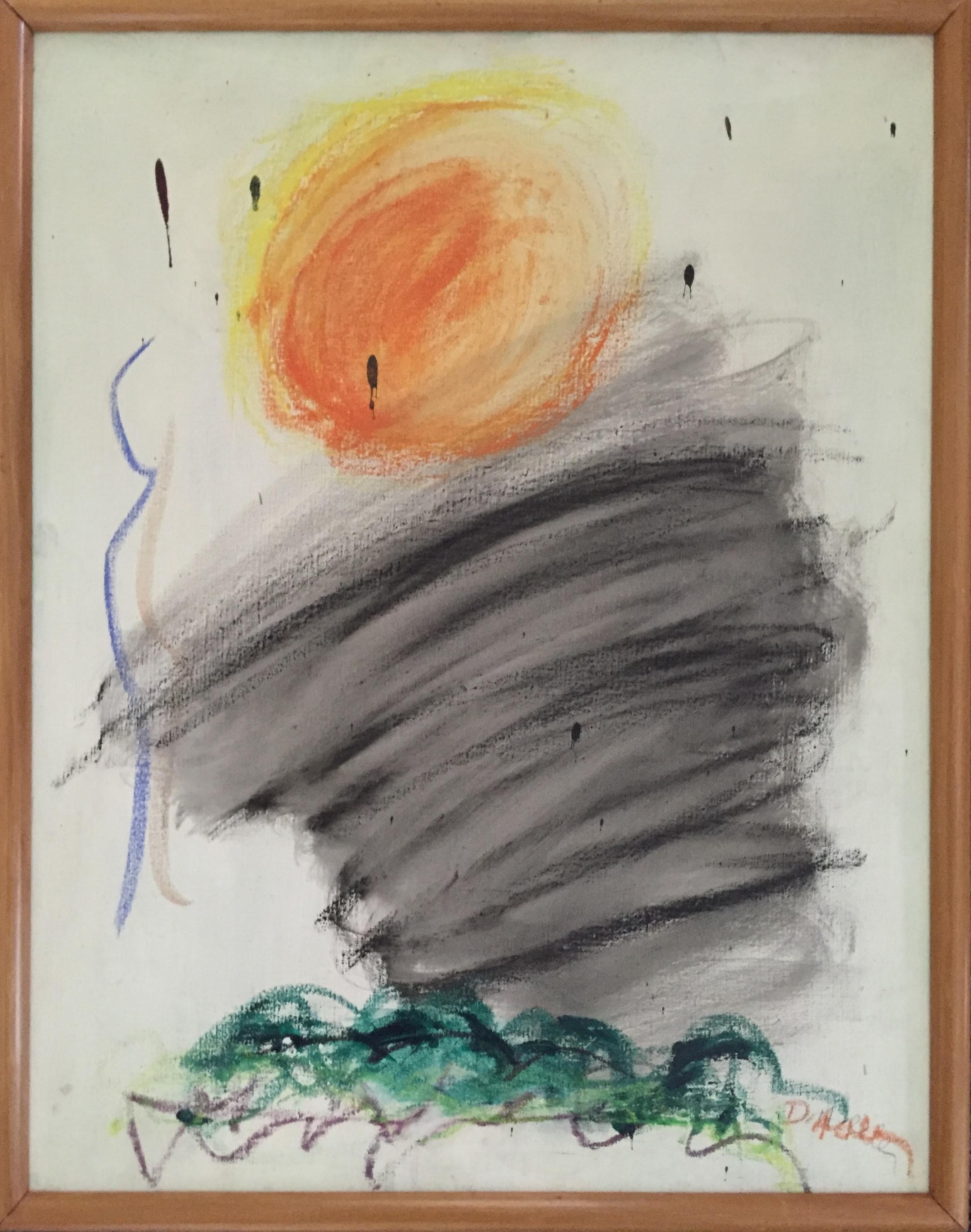 Abstract Painting Dorothy Heller - Peinture à l'huile expressionniste abstraite « Little Sun » de 1962