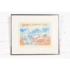 Dorothy J. Adams Original Signed "Frolicking Surf" Framed Serigraph