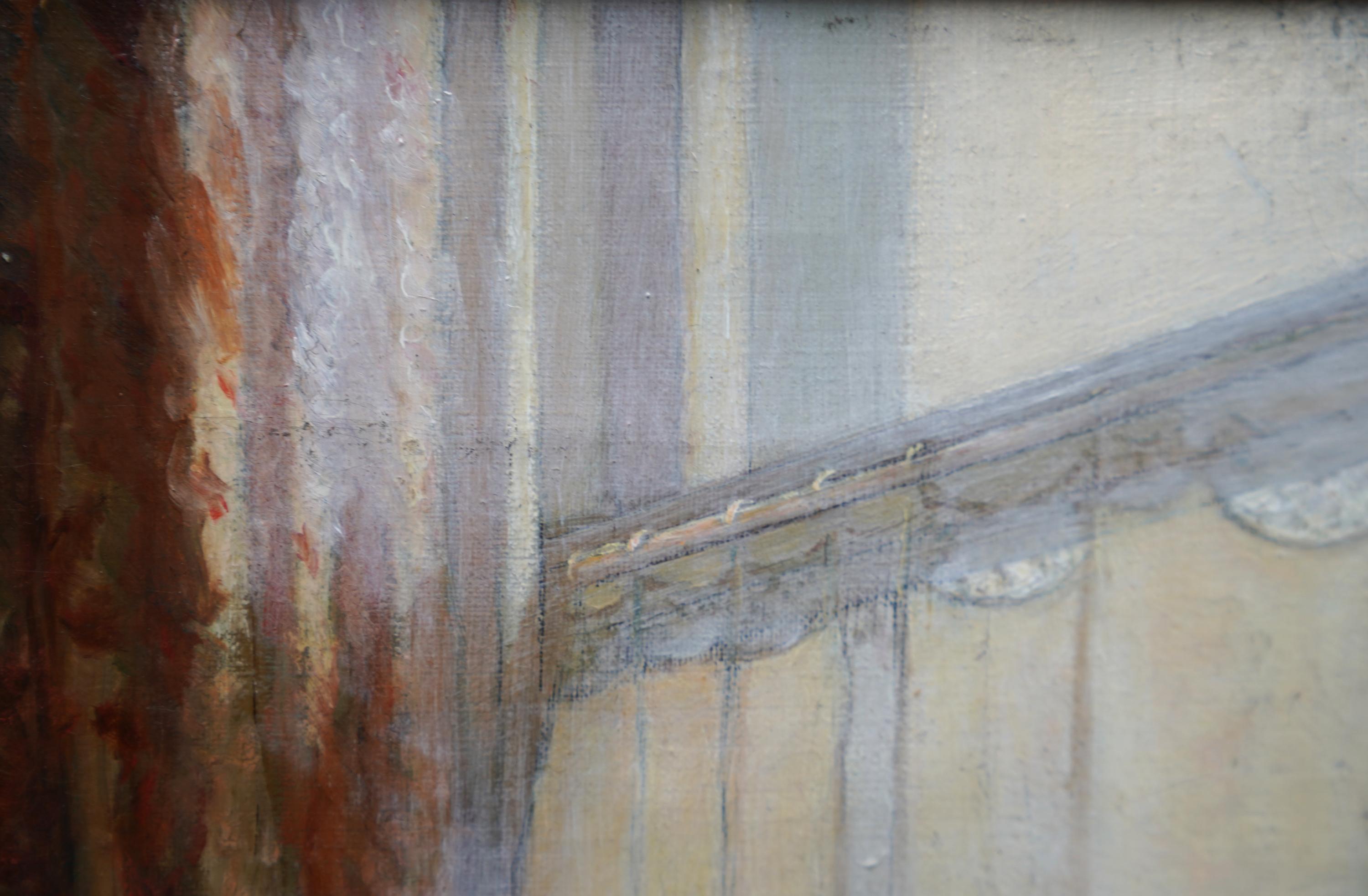 Porträt von Elspeth - Schottischer Impressionist 1950er Jahre Ausstellung Kunst Ölgemälde im Angebot 6