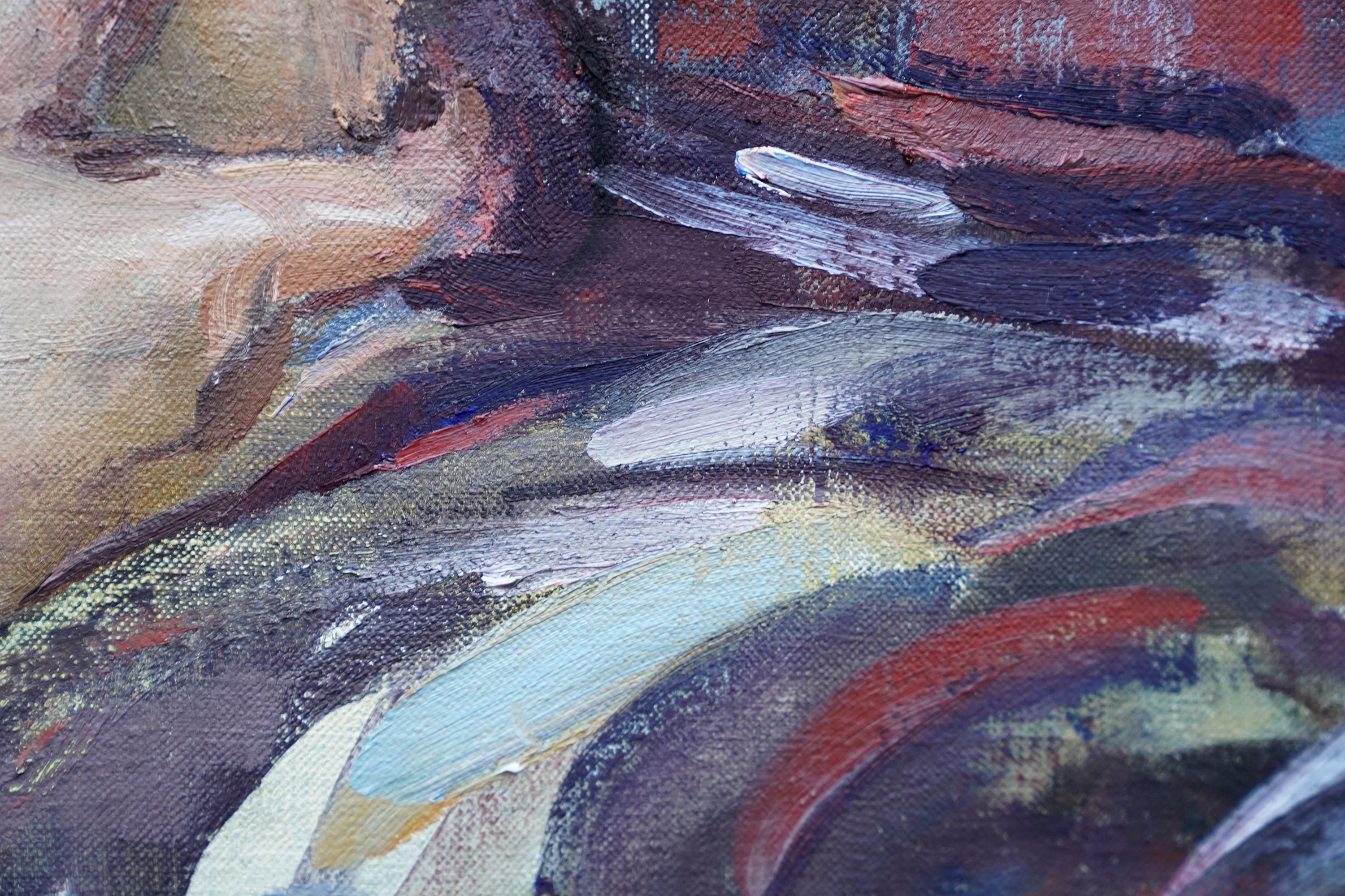 Porträt von Elspeth - Schottischer Impressionist 1950er Jahre Ausstellung Kunst Ölgemälde im Angebot 4